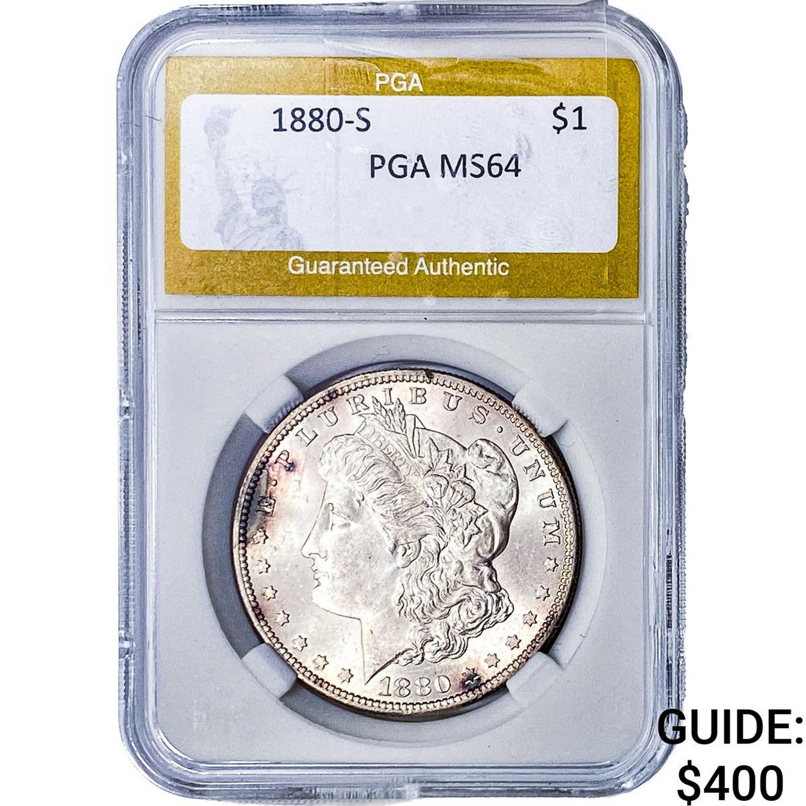 1880-S Morgan Silver Dollar PGA MS64: 1880-S Morgan Silver Dollar PGA MS64