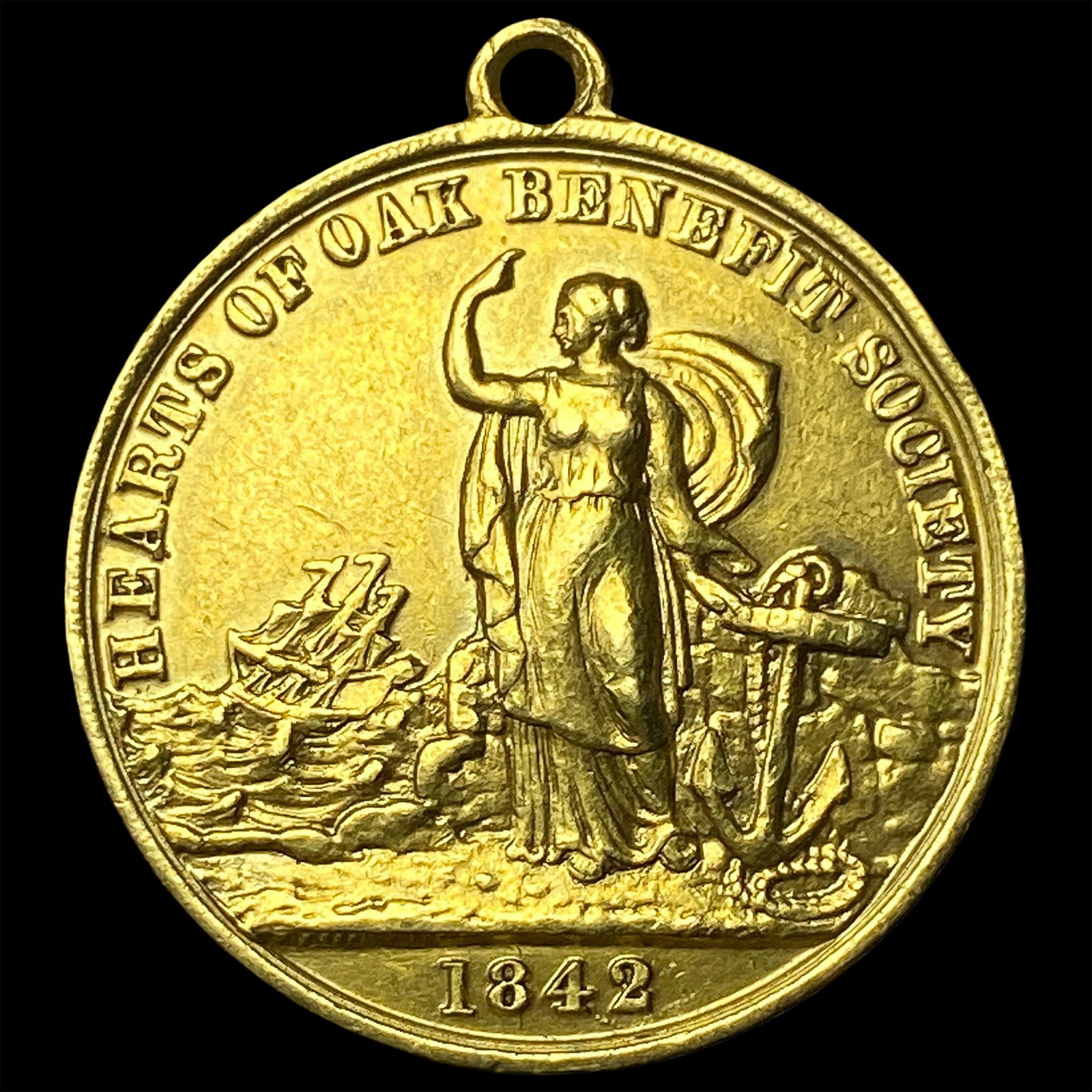 1842 Oaks Benefit Society Gold Token HIGH GRADE: 1842 Oaks Benefit Society Gold Token HIGH GRADE