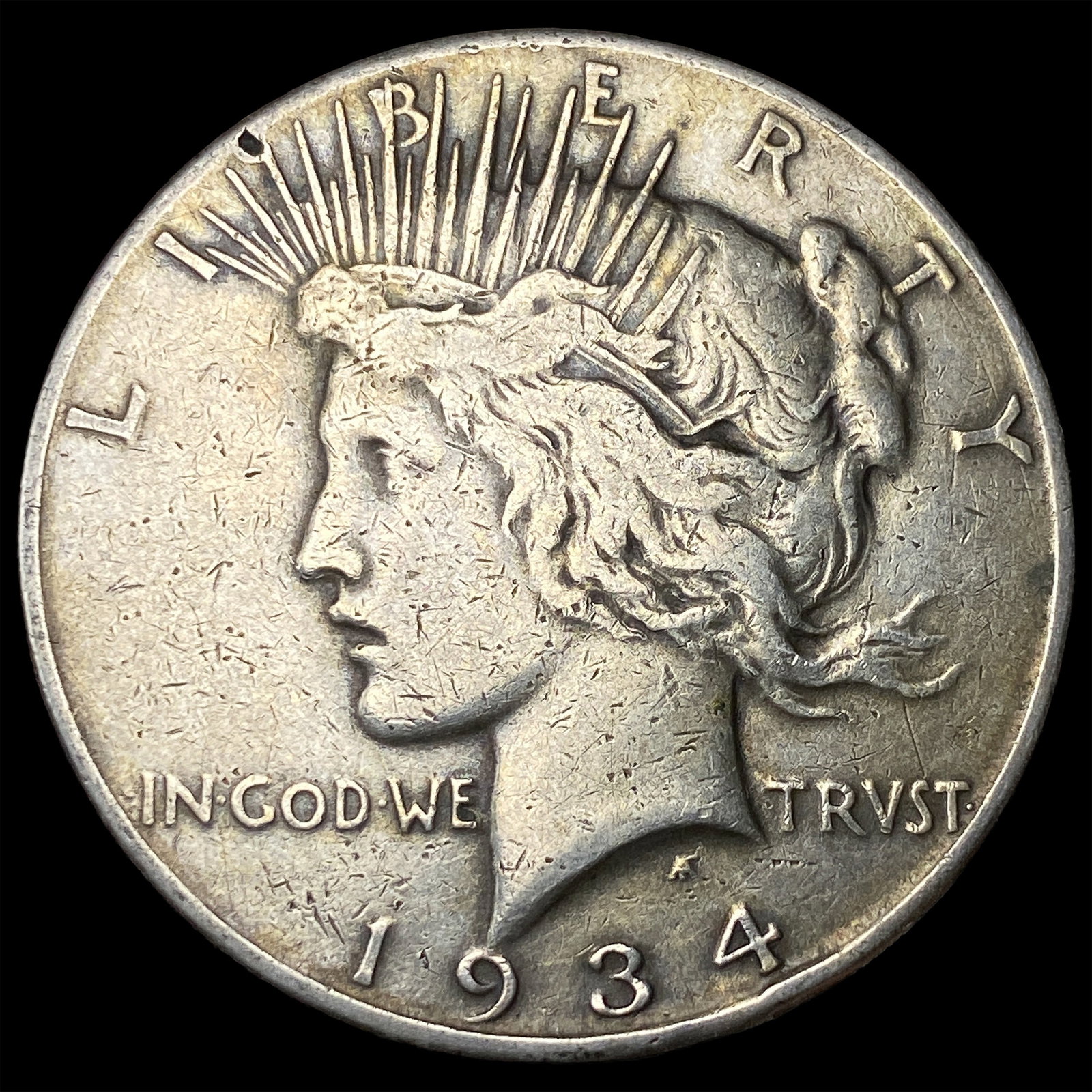 1934 Silver Peace Dollar ABOUT UNCIRCULATED: 1934 Silver Peace Dollar ABOUT UNCIRCULATED