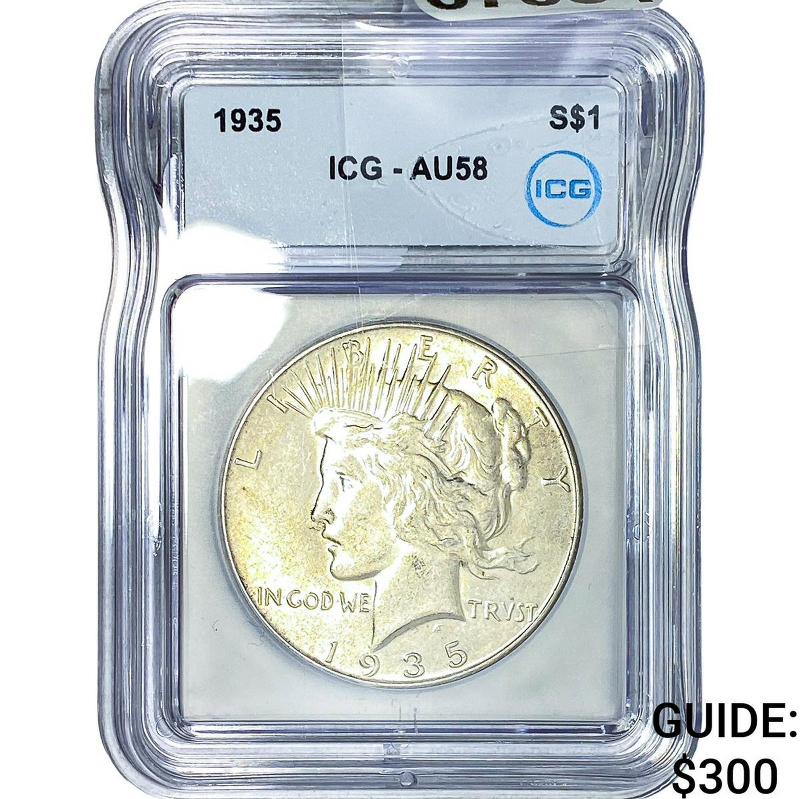 1935 Silver Peace Dollar ICG AU58: 1935 Silver Peace Dollar ICG AU58