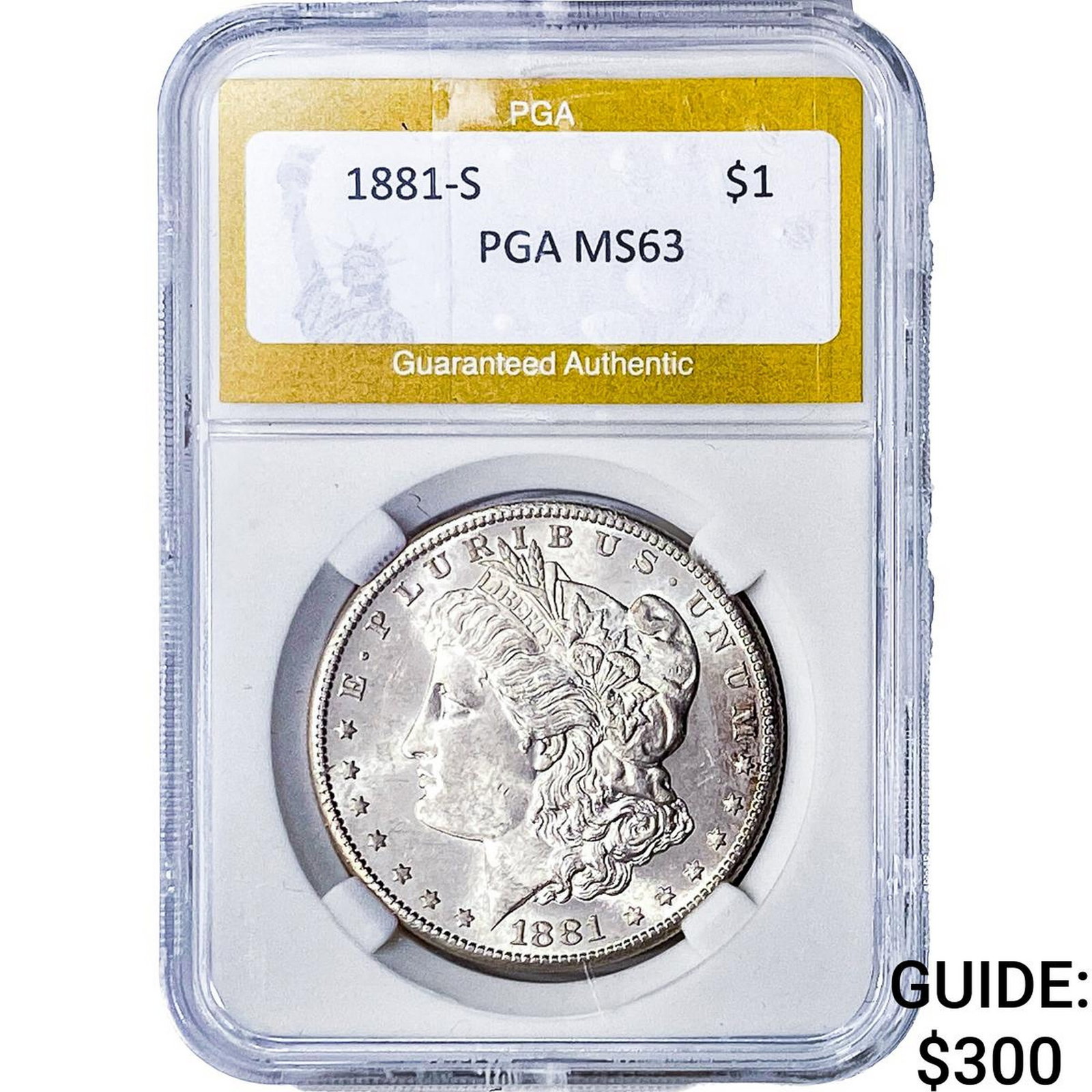 1881-S Morgan Silver Dollar PGA MS63: 1881-S Morgan Silver Dollar PGA MS63