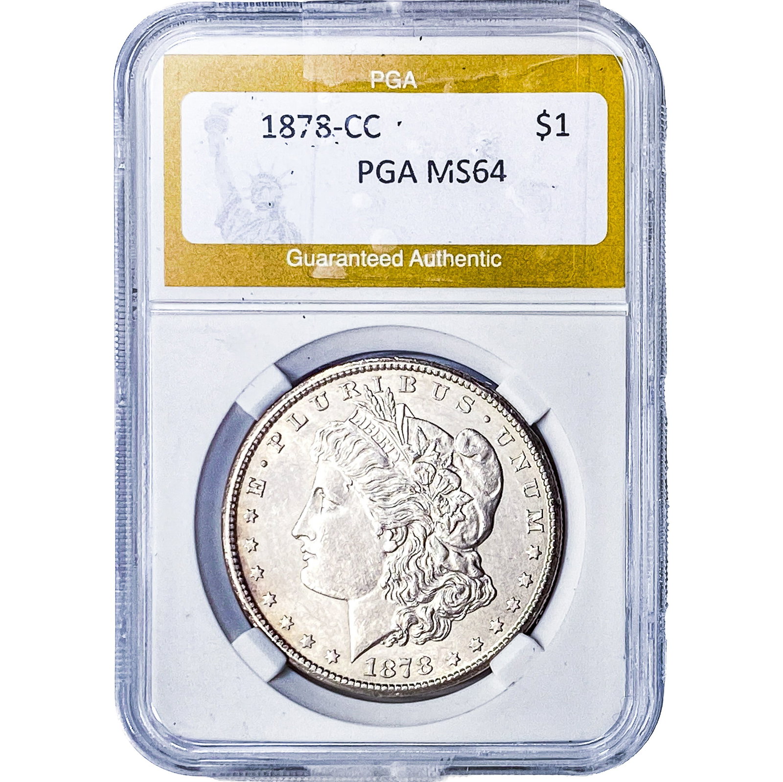 1878-CC Morgan Silver Dollar PGA MS64: 1878-CC Morgan Silver Dollar PGA MS64