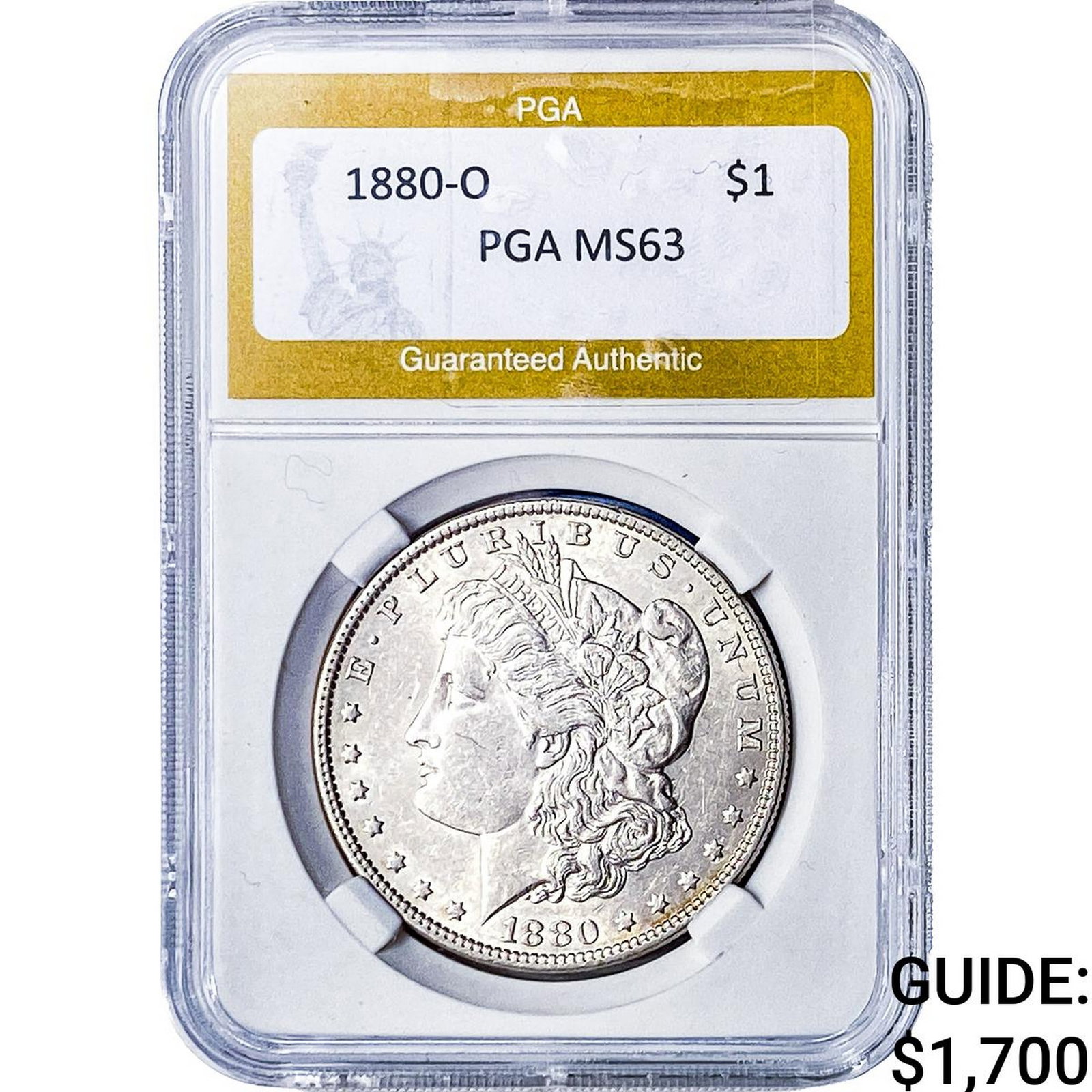 1880-O Morgan Silver Dollar PGA MS63: 1880-O Morgan Silver Dollar PGA MS63