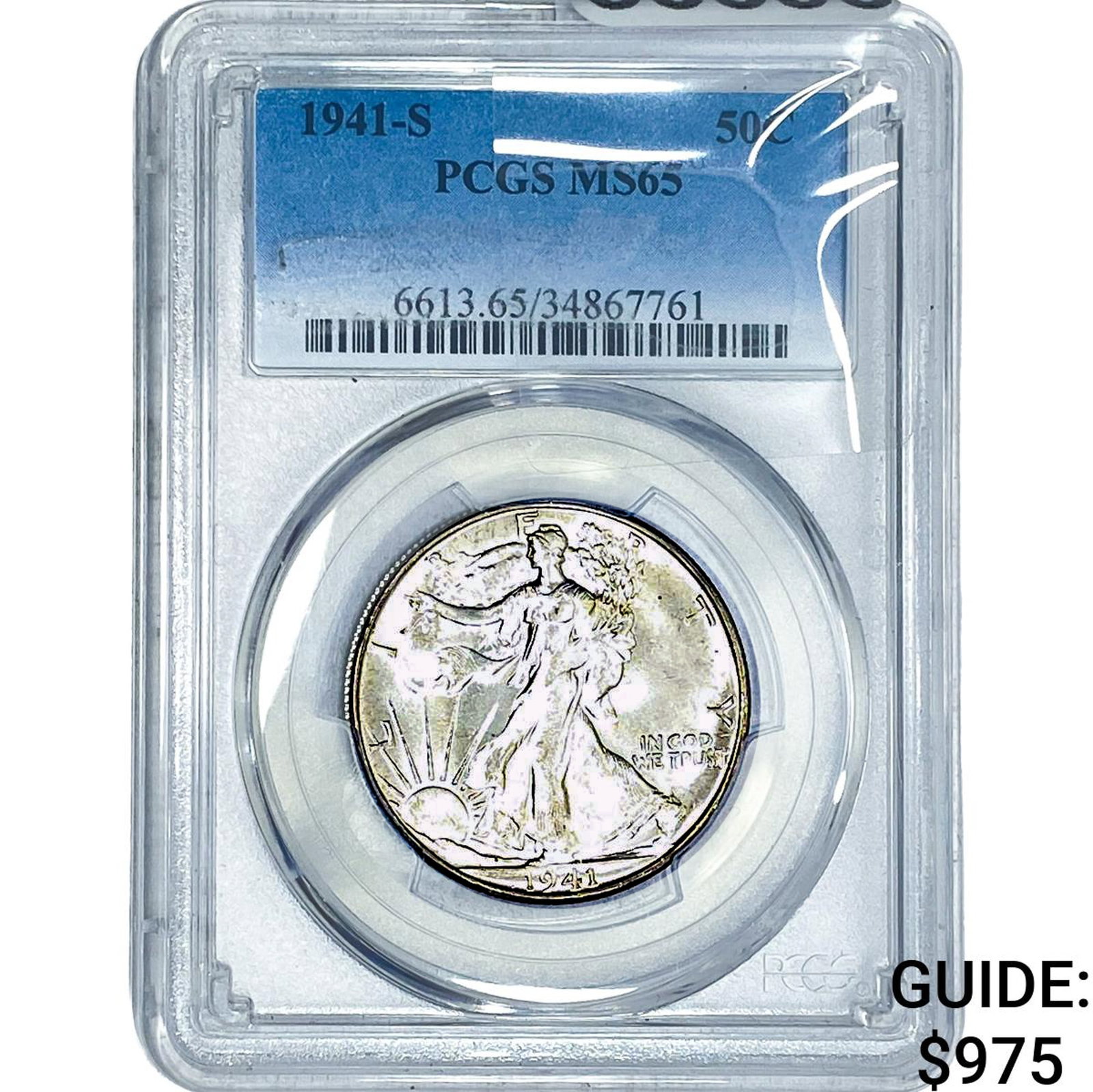 1941-S Walking Liberty Half Dollar PCGS MS65: 1941-S Walking Liberty Half Dollar PCGS MS65