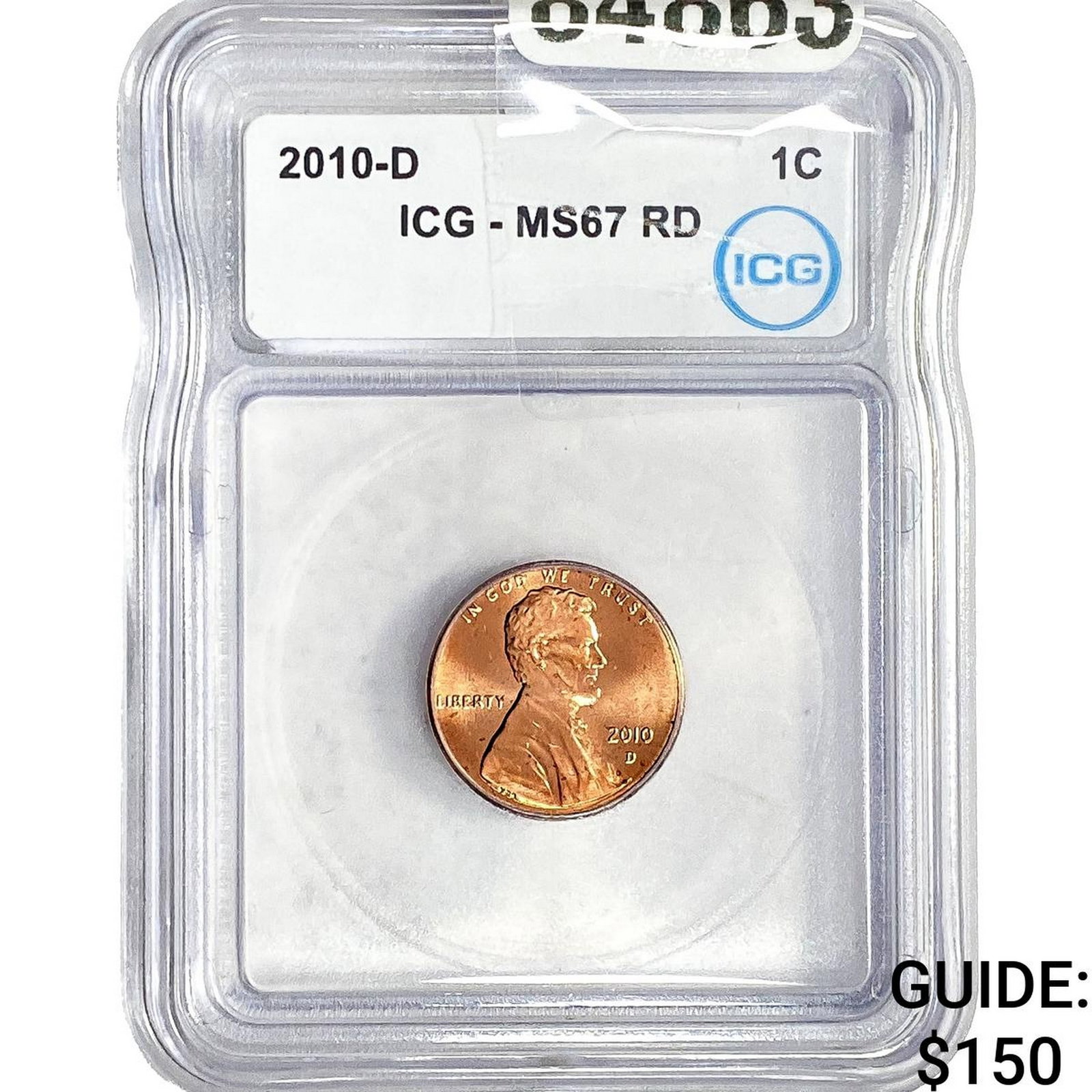 2010-D Lincoln Shield Penny ICG MS67 RD: 2010-D Lincoln Shield Penny ICG MS67 RD
