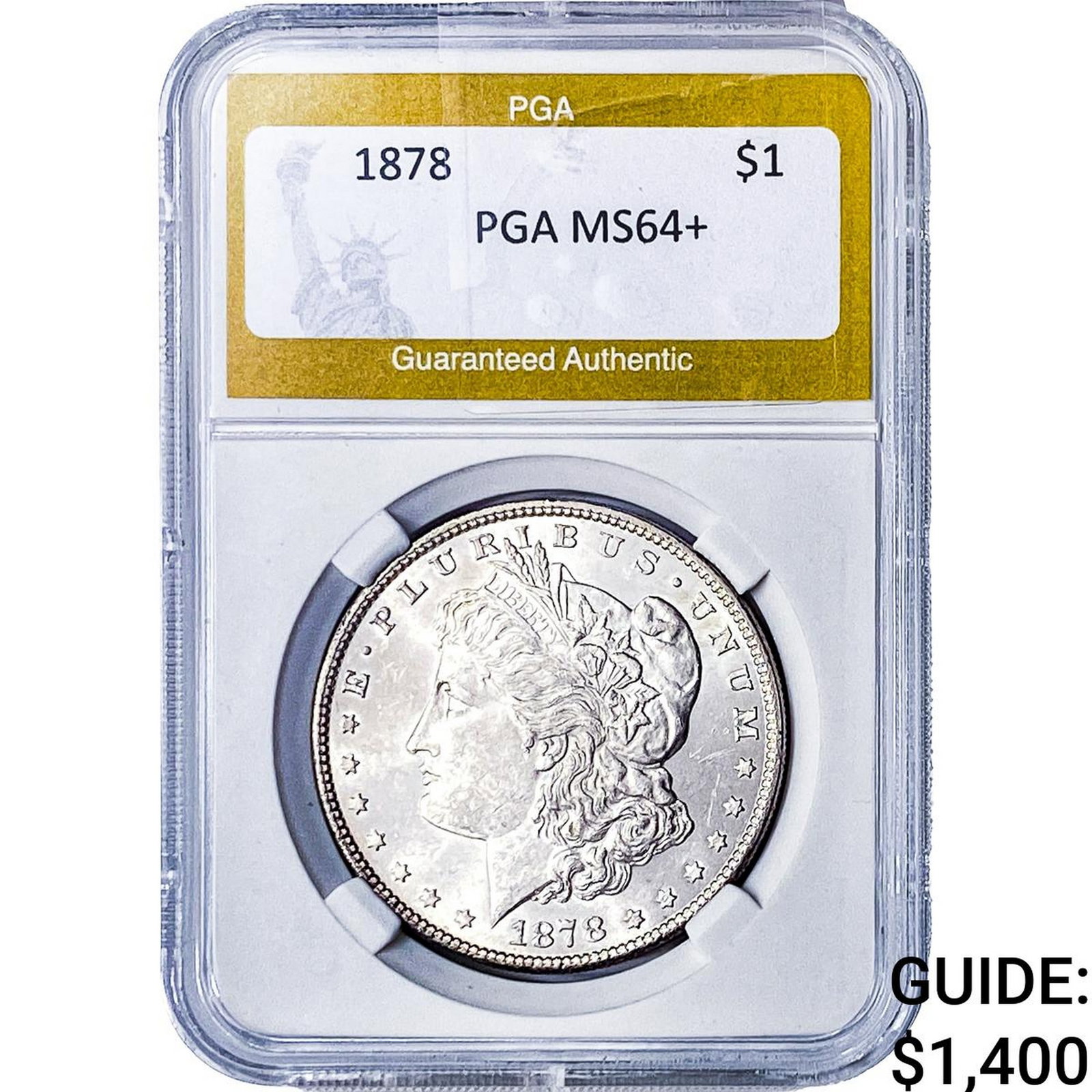 1878 Morgan Silver Dollar PGA MS64+: 1878 Morgan Silver Dollar PGA MS64+