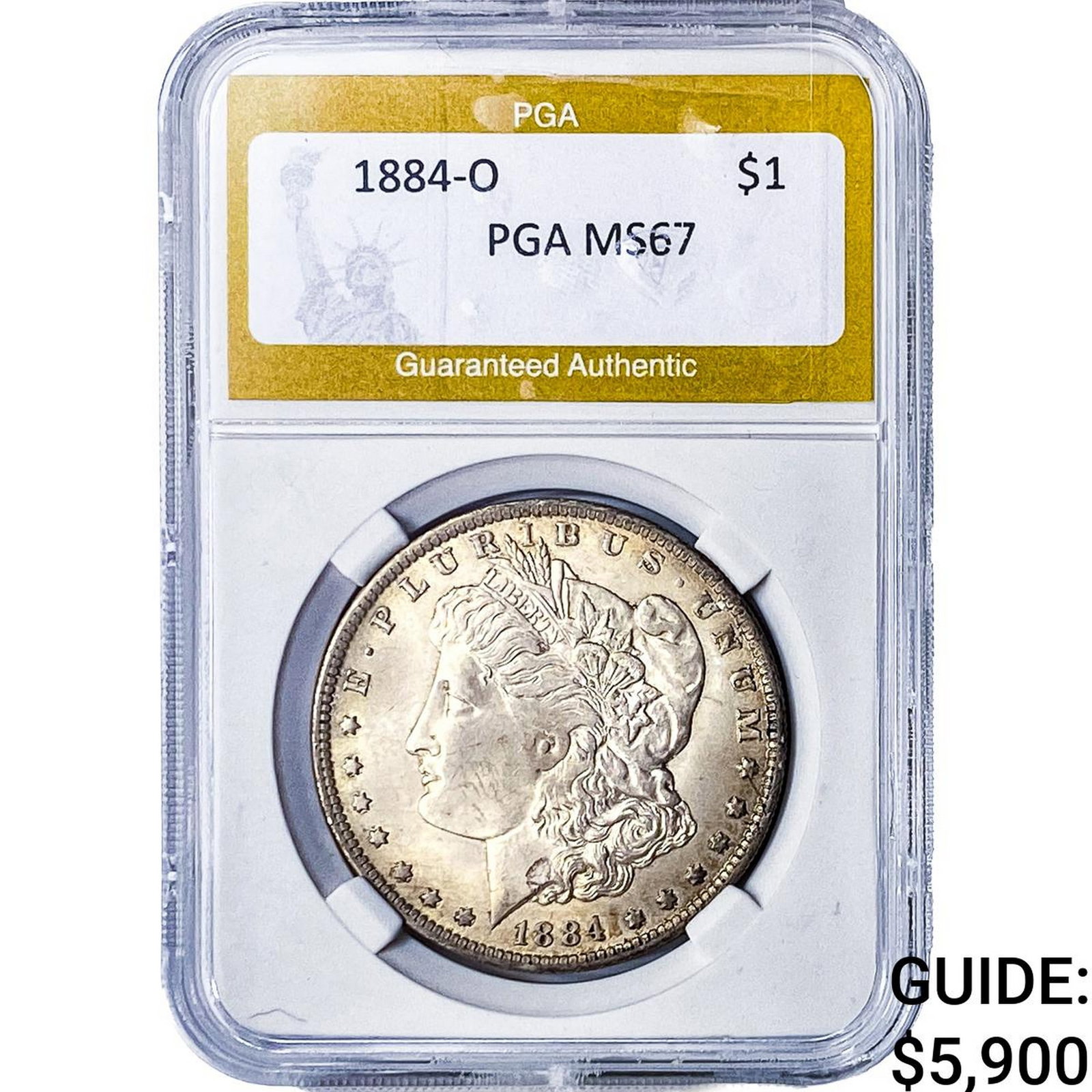 1884-O Morgan Silver Dollar PGA MS67: 1884-O Morgan Silver Dollar PGA MS67