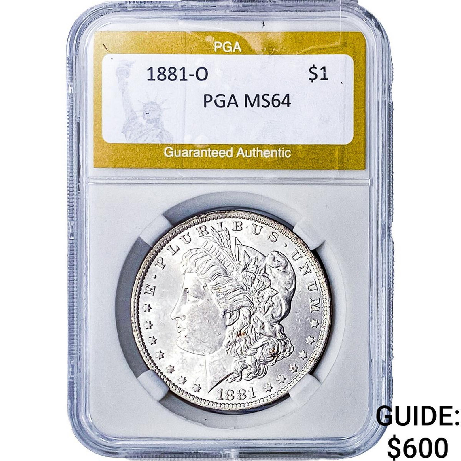 1881-O Morgan Silver Dollar PGA MS64: 1881-O Morgan Silver Dollar PGA MS64