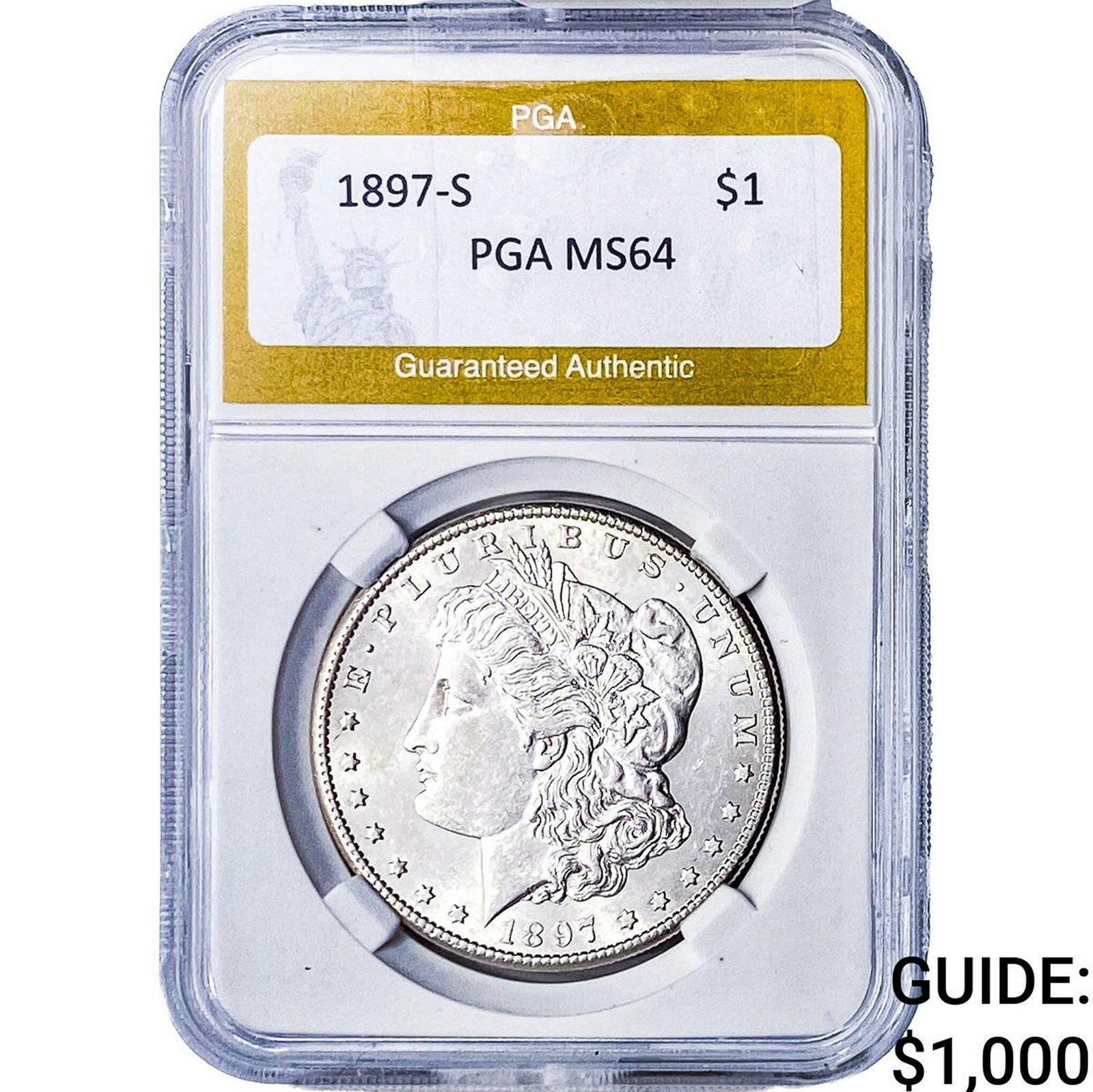 1897-S Morgan Silver Dollar PGA MS64: 1897-S Morgan Silver Dollar PGA MS64