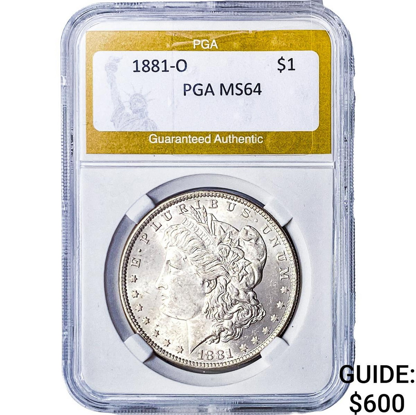 1881-O Morgan Silver Dollar PGA MS64: 1881-O Morgan Silver Dollar PGA MS64