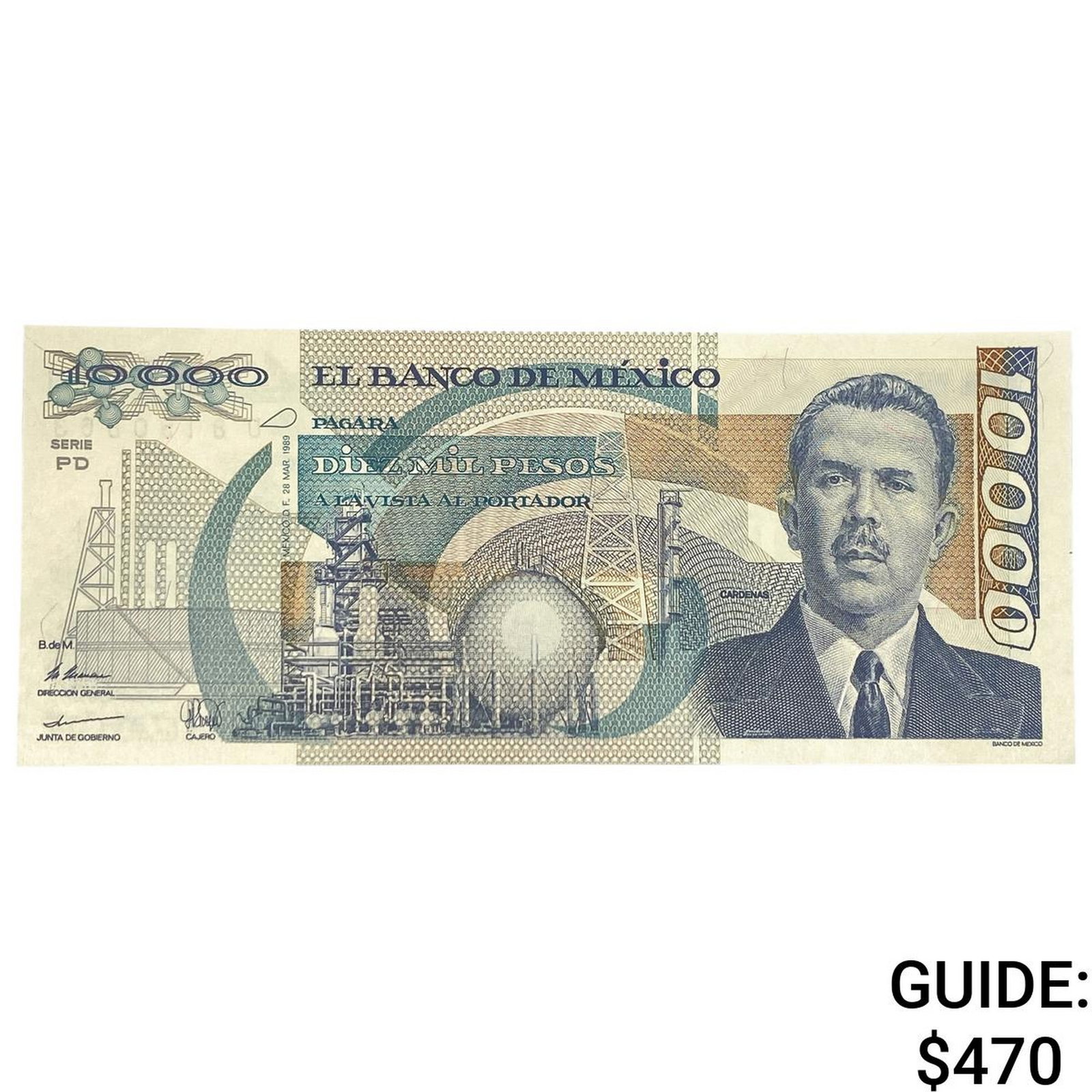 1989 Bank of Mexico 10,000 Pesos: 1989 Bank of Mexico 10,000 Pesos