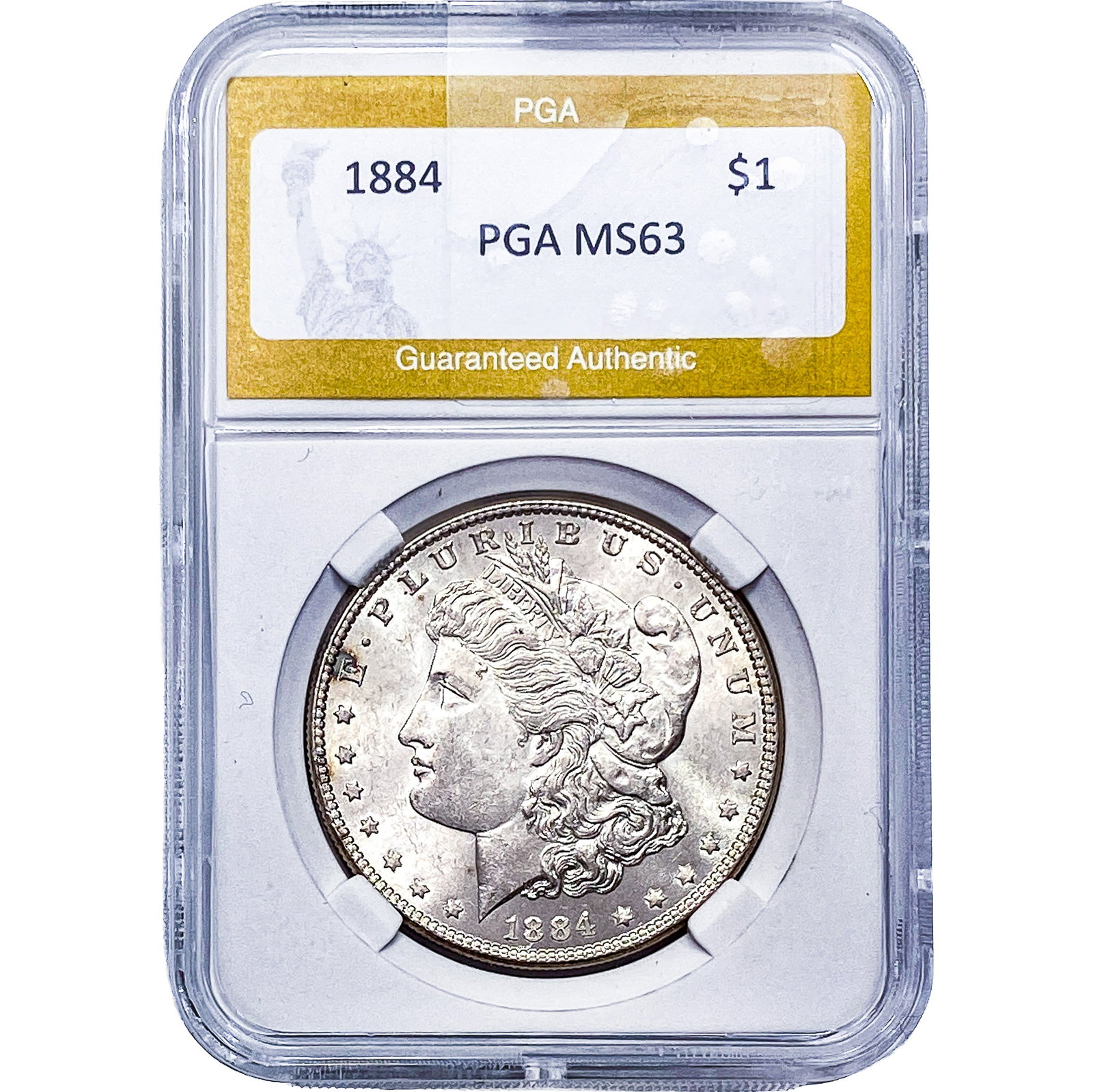 1884 Morgan Silver Dollar PGA MS63: 1884 Morgan Silver Dollar PGA MS63