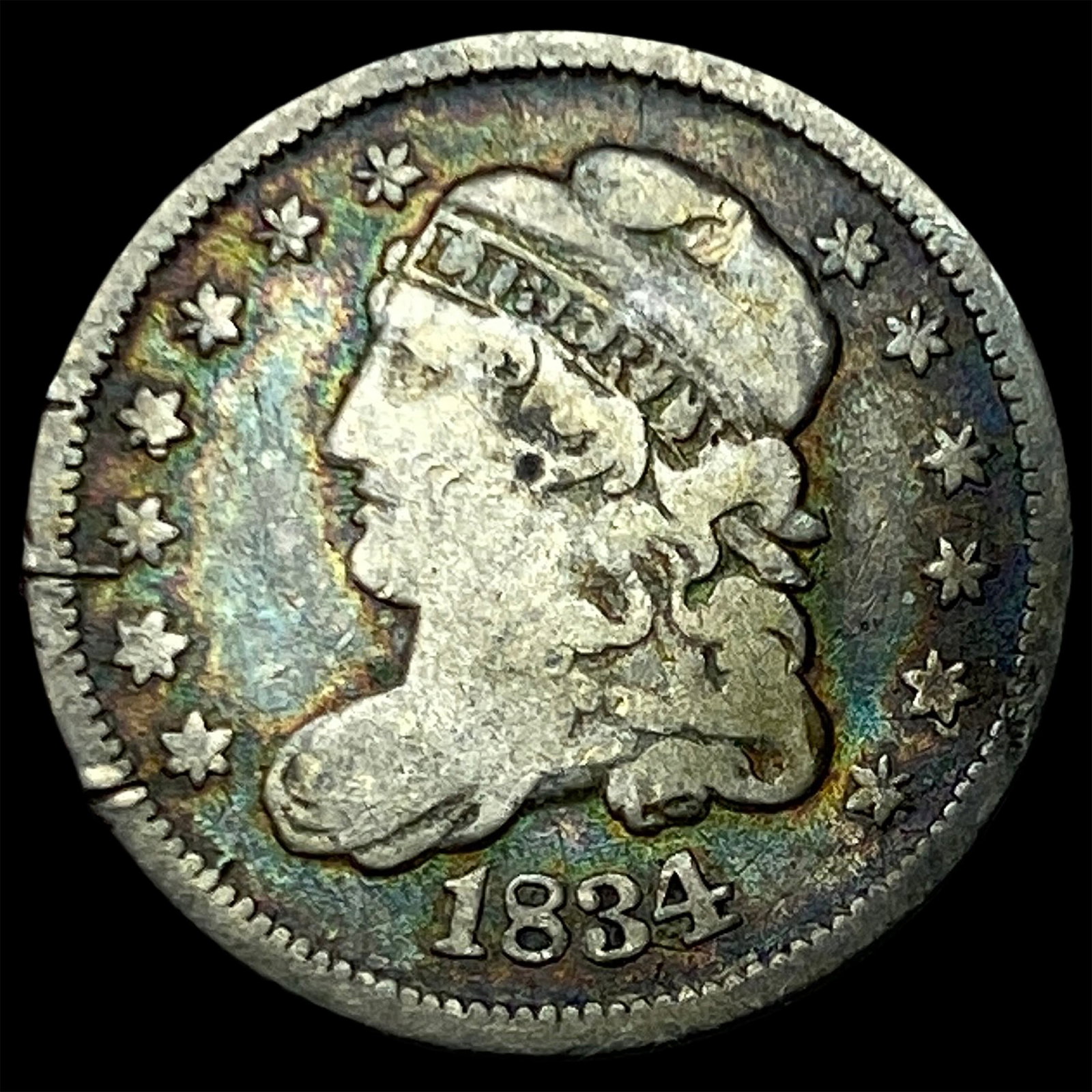 1834 Capped Bust Half Dime NICELY CIRCULATED: 1834 Capped Bust Half Dime NICELY CIRCULATED