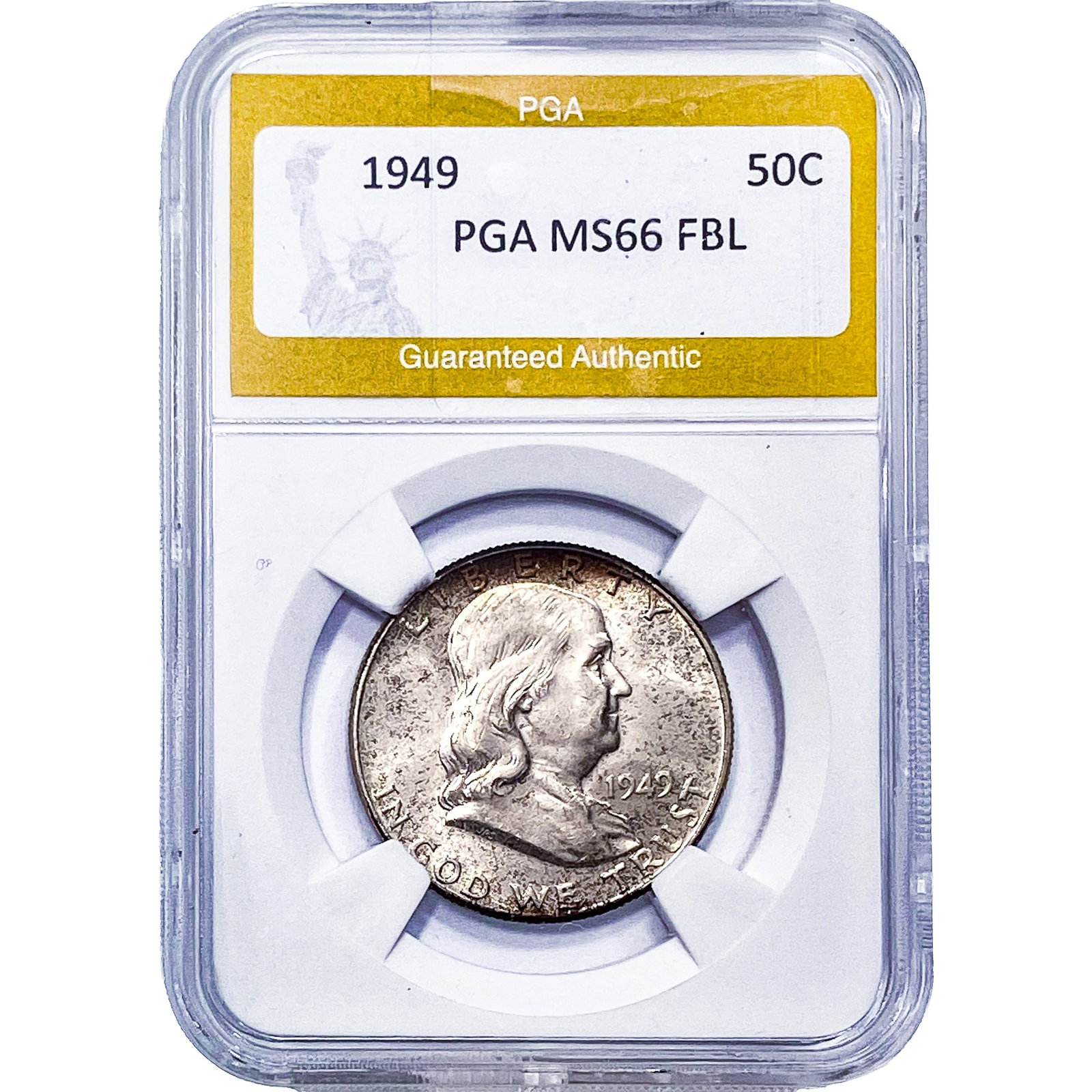 1949 Franklin Half Dollar PGA MS66 FBL: 1949 Franklin Half Dollar PGA MS66 FBL