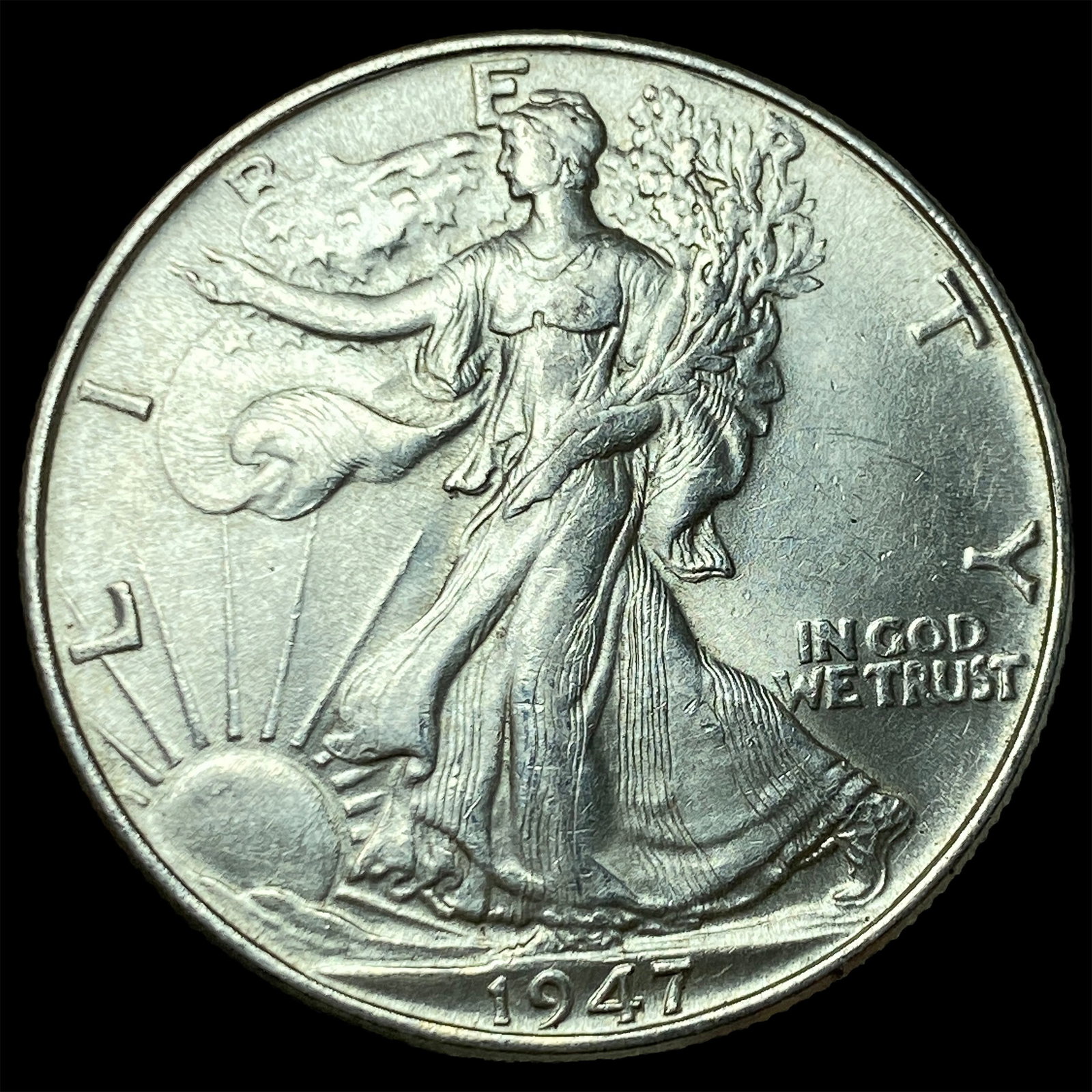 1947 Silver Walking Liberty Half Dollar GEM BU (1 of 2)