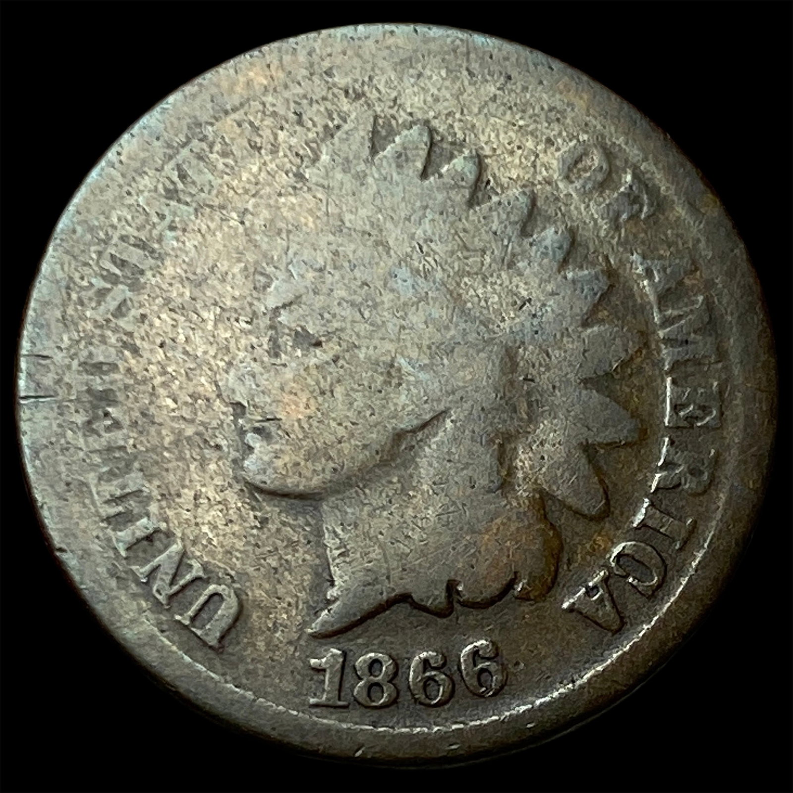 1866 Indian Head Cent NICELY CIRCULATED: 1866 Indian Head Cent NICELY CIRCULATED