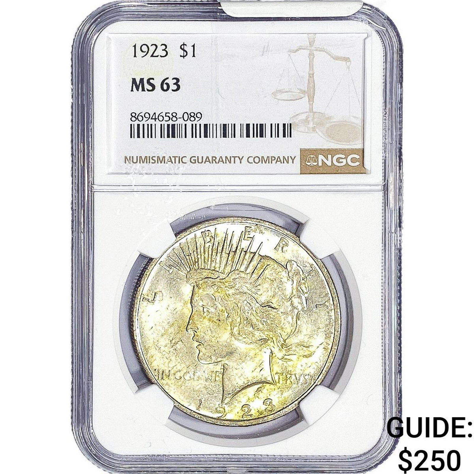 1923 Silver Peace Dollar NGC MS63: 1923 Silver Peace Dollar NGC MS63