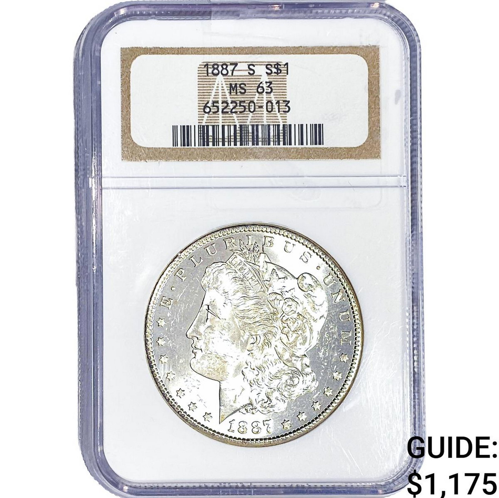 1887-S Morgan Silver Dollar NGC MS63: 1887-S Morgan Silver Dollar NGC MS63