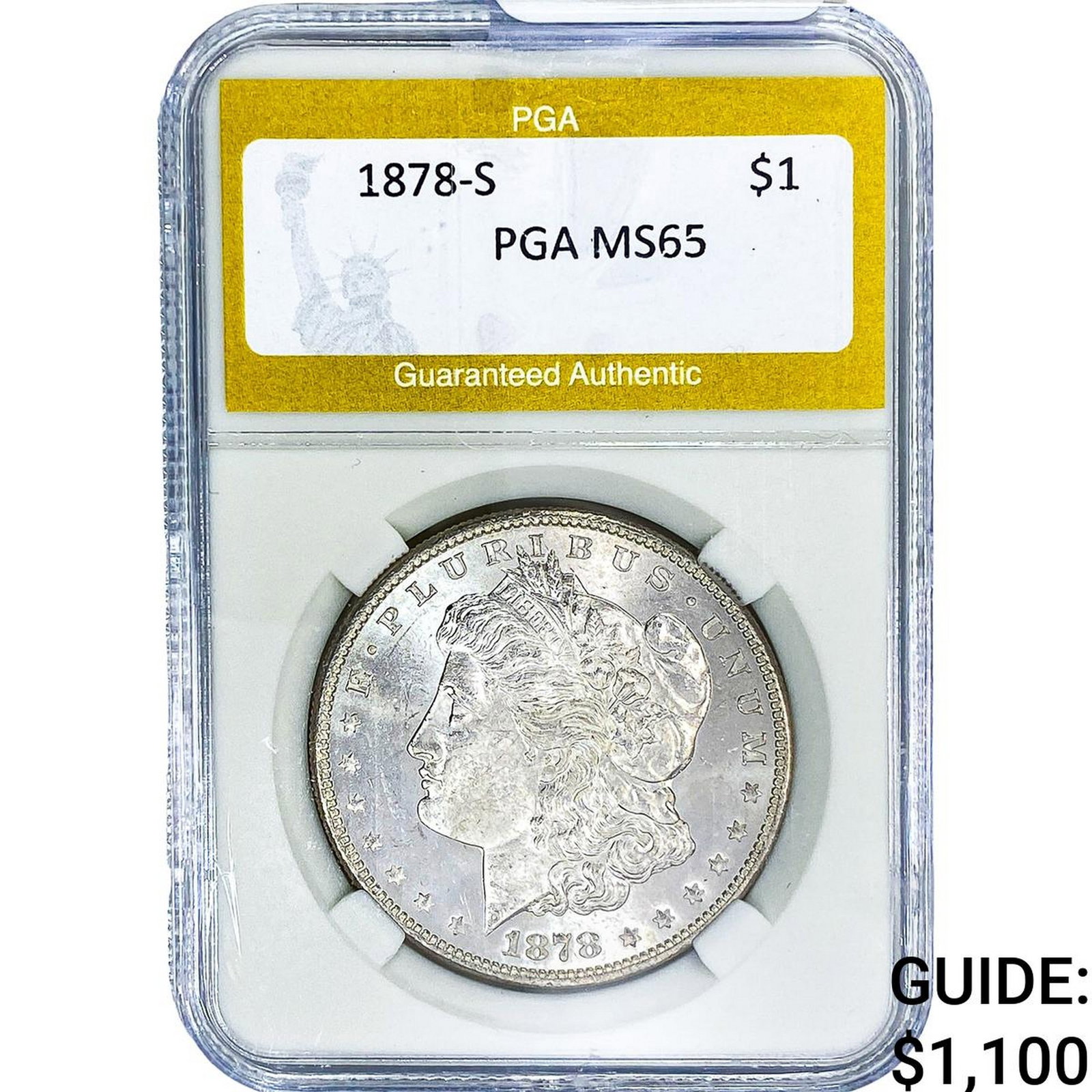 1878-S Morgan Silver Dollar PGA MS65: 1878-S Morgan Silver Dollar PGA MS65