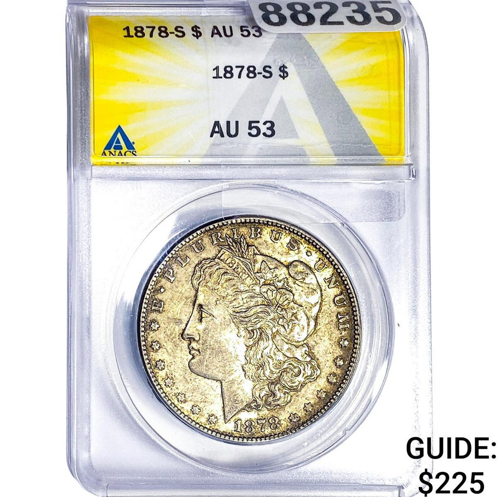 1878-S Morgan Silver Dollar ANACS AU53: 1878-S Morgan Silver Dollar ANACS AU53