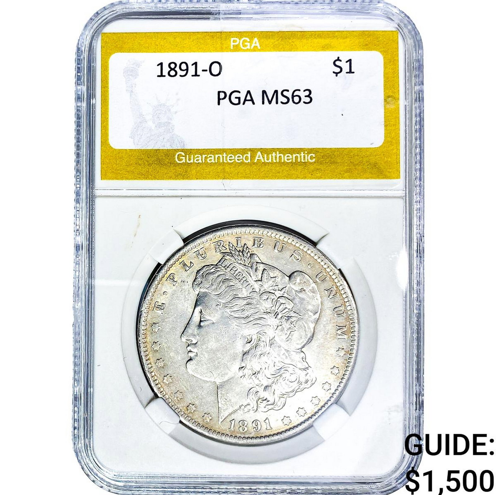 1891-O Morgan Silver Dollar PGA MS63: 1891-O Morgan Silver Dollar PGA MS63