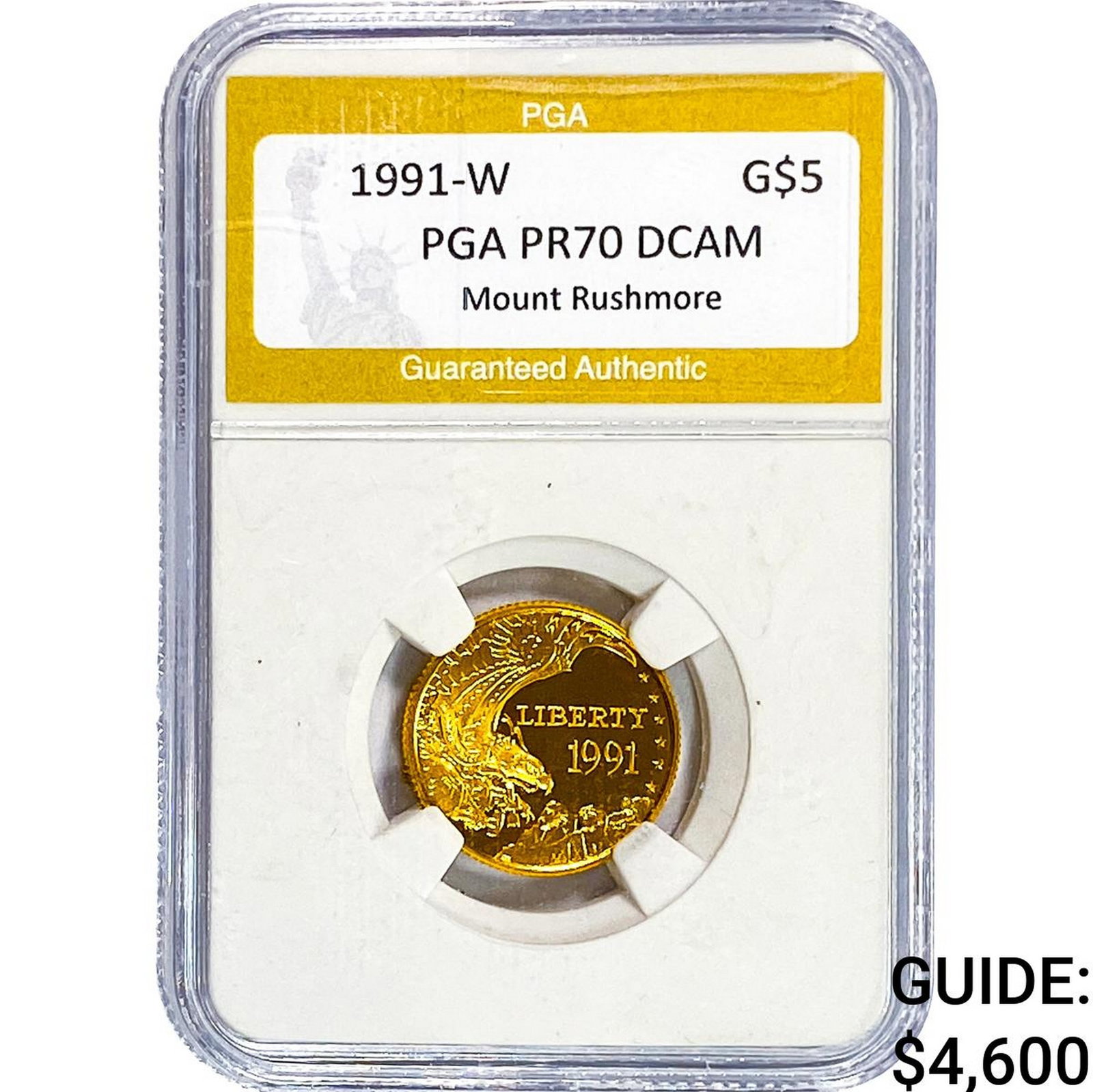 1991-W .2418oz Gold $5 Rushmore PGA PR70 DCAM (1 of 2)