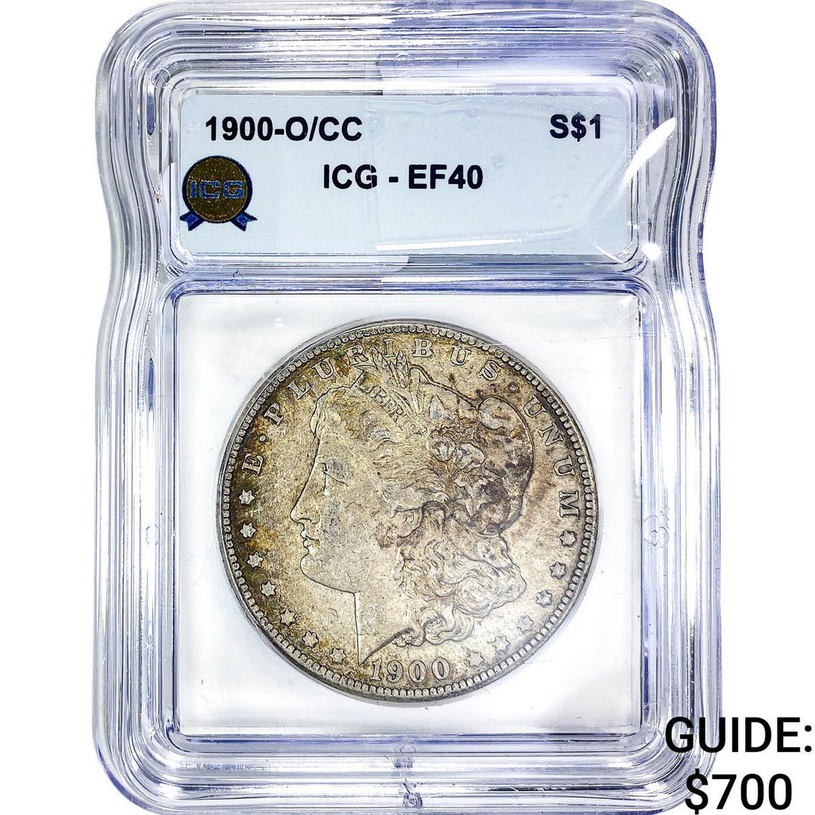1900-O/CC Morgan Silver Dollar ICG EF40: 1900-O/CC Morgan Silver Dollar ICG EF40