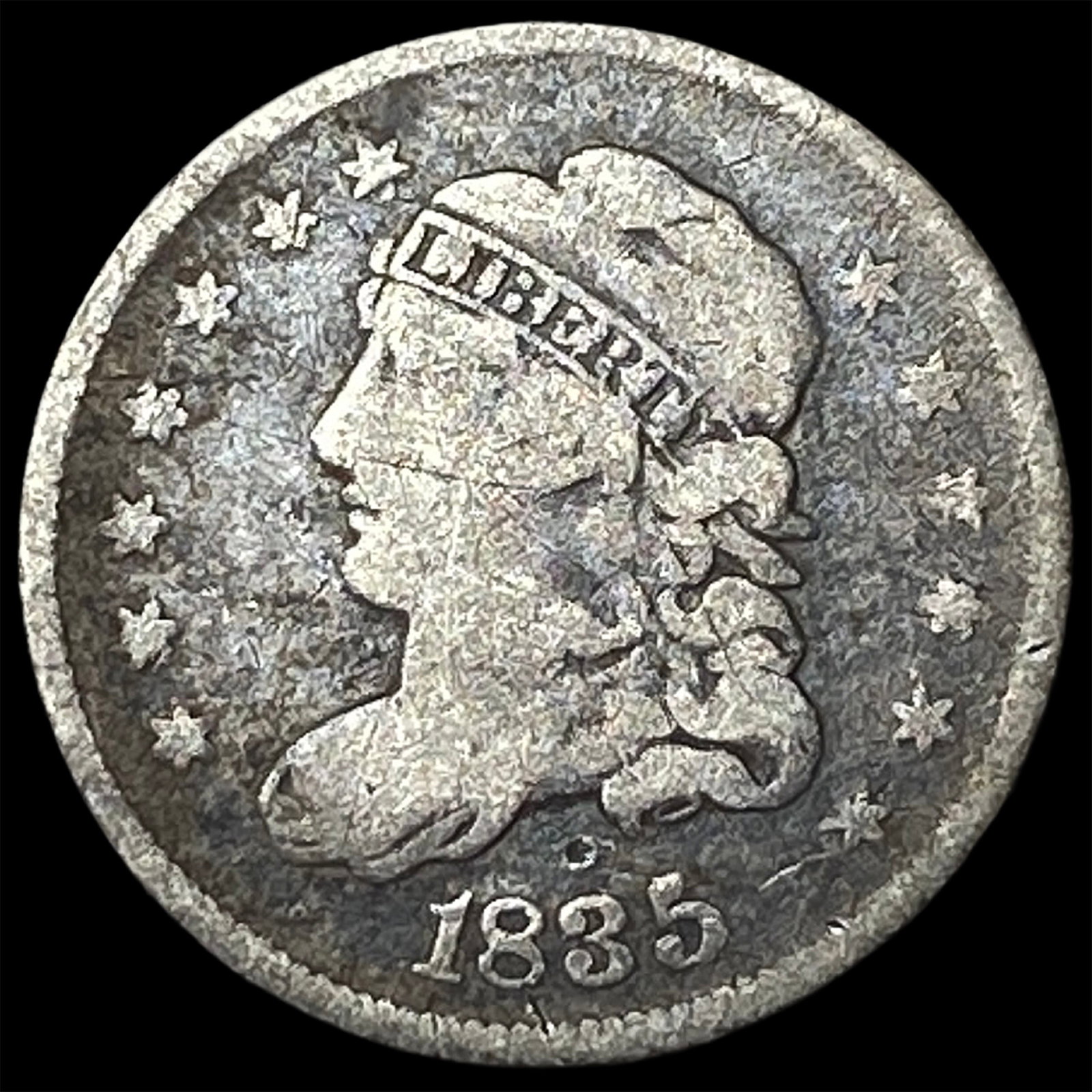 1835 Capped Bust Half Dime NICELY CIRCULATED: 1835 Capped Bust Half Dime NICELY CIRCULATED