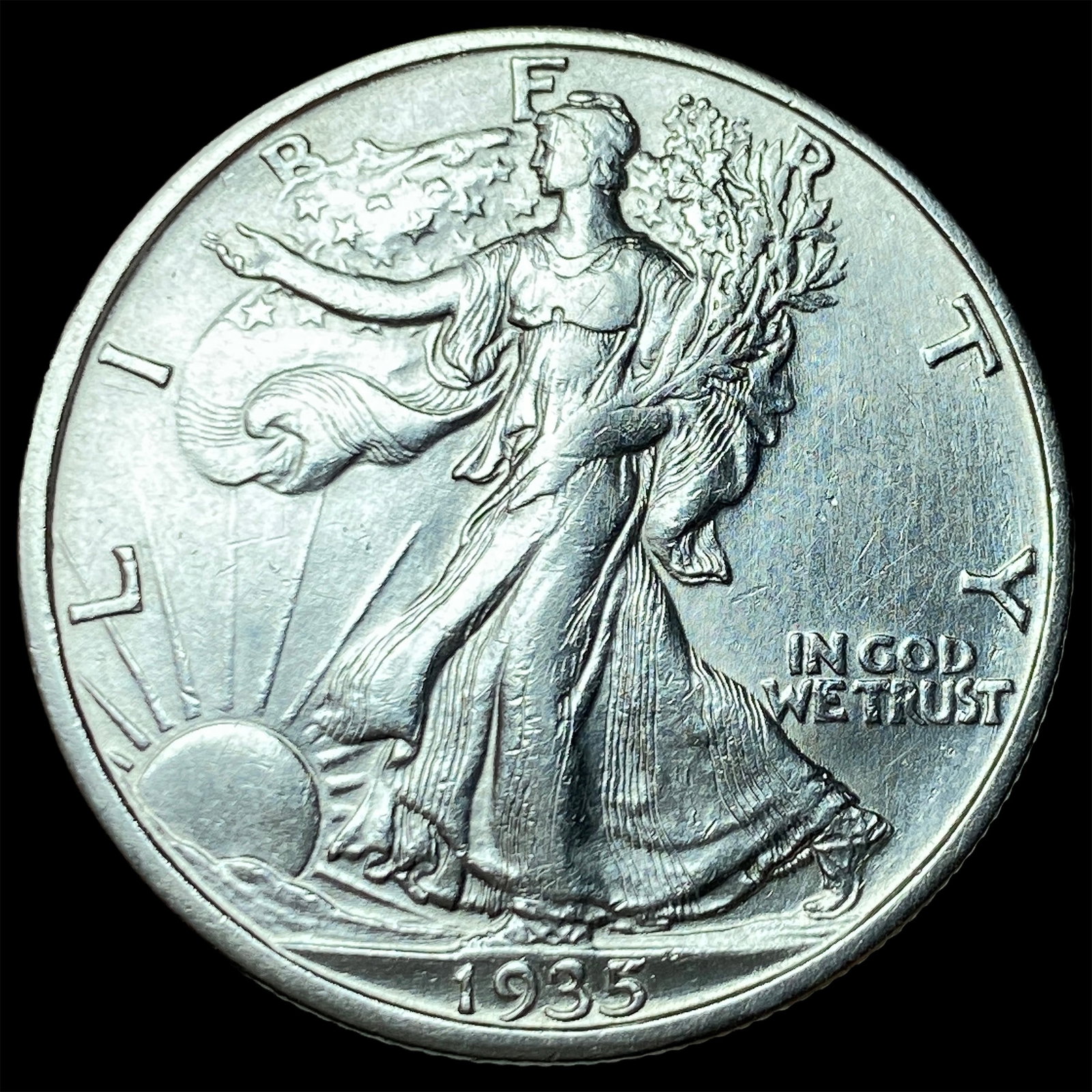 1935-S Silver Walking Liberty Half Dollar CHOICE BU: 1935-S Silver Walking Liberty Half Dollar CHOICE BU