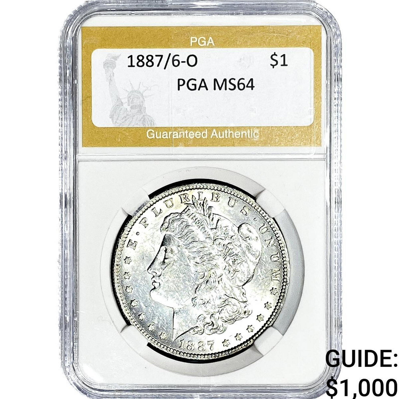 1887-O Morgan Silver Dollar PGA MS64: 1887-O Morgan Silver Dollar PGA MS64