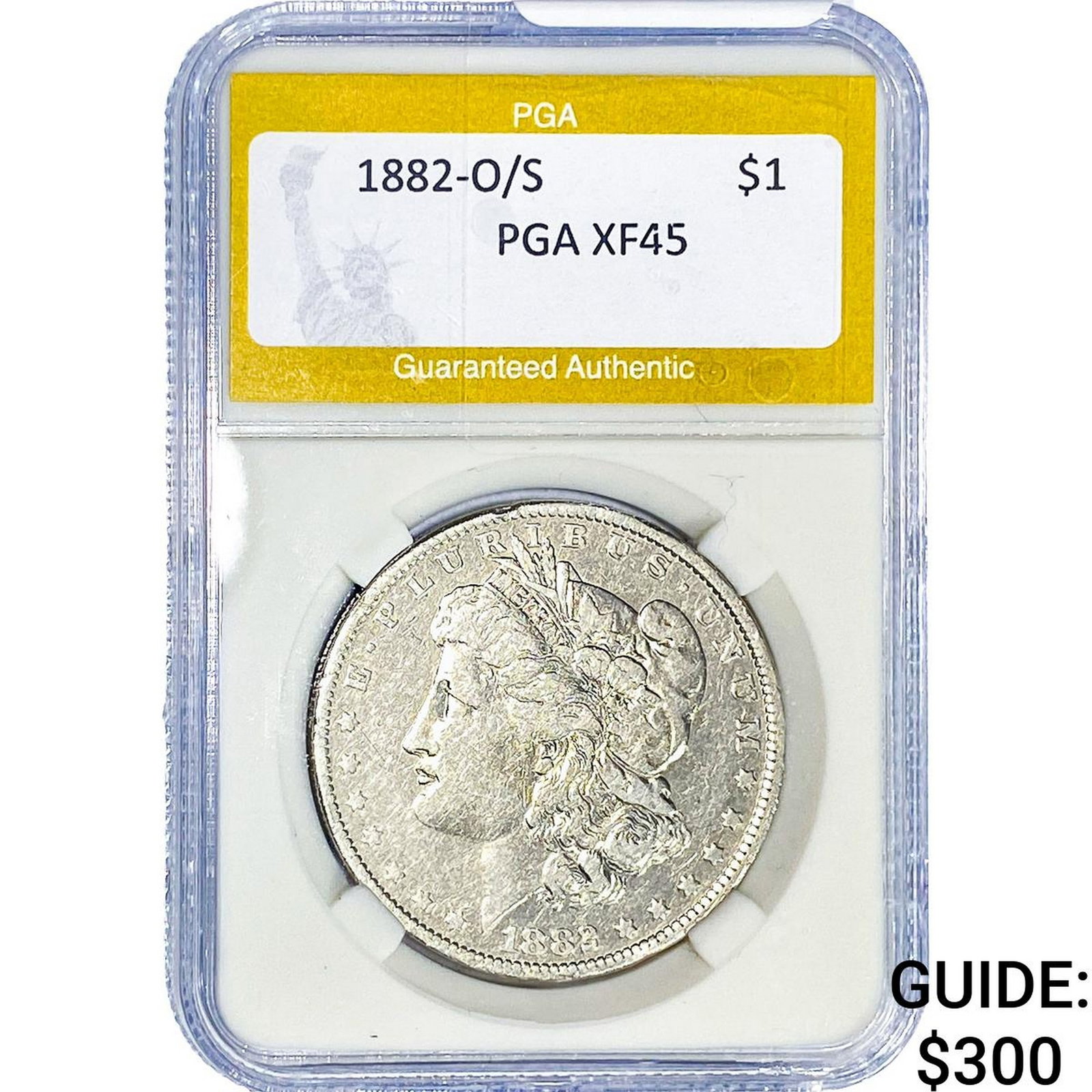 1882-O/S Morgan Silver Dollar PGA XF45: 1882-O/S Morgan Silver Dollar PGA XF45