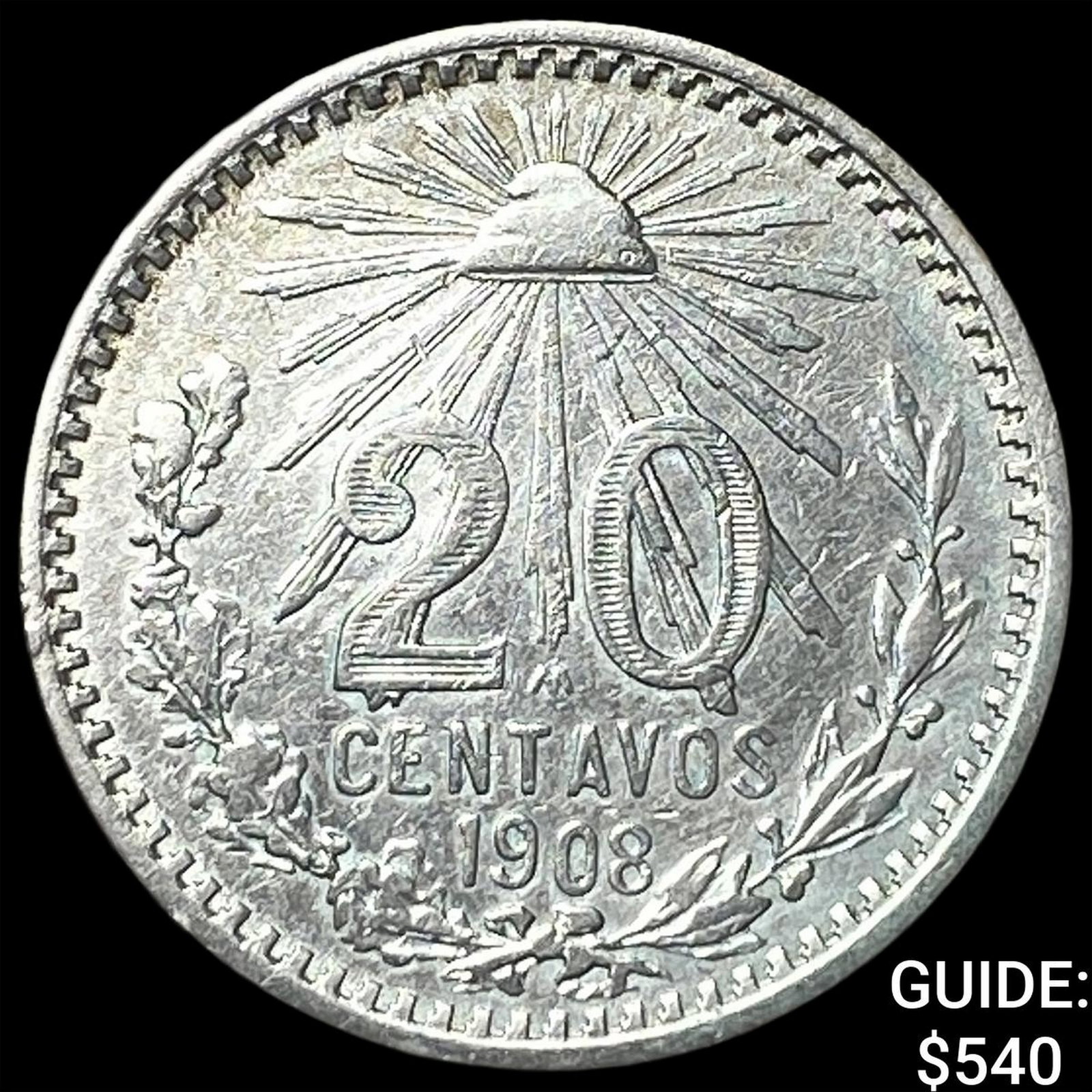 1908 Mexico Silver 20 Centavos (1 of 2)