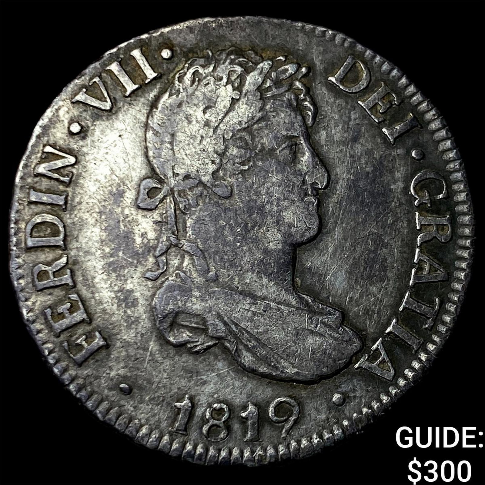 1819-PJ Bolivia Ferdinand VII Silver 2 Reales (1 of 2)