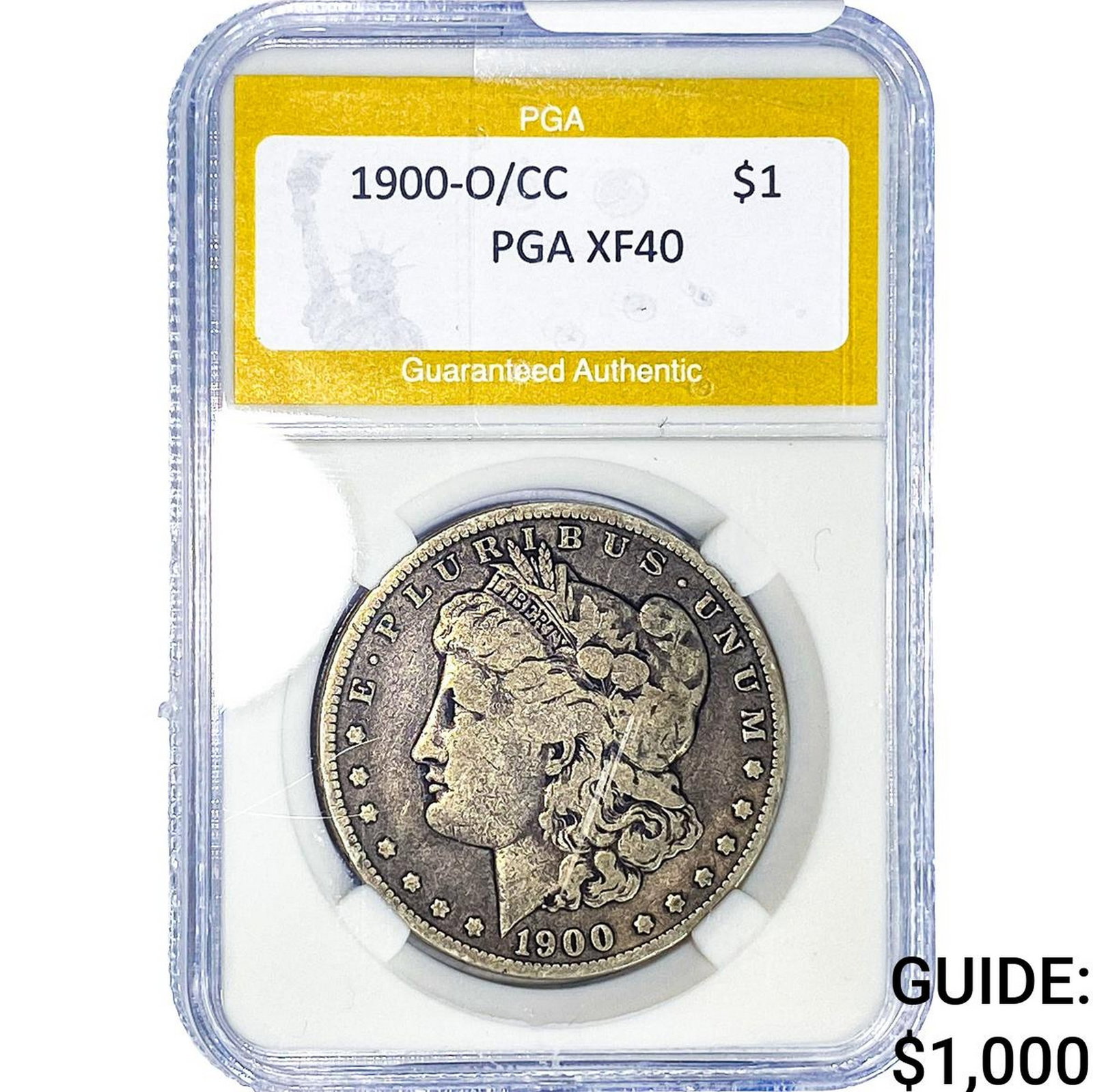 1900-O/CC Morgan Silver Dollar PGA XF40 (1 of 2)