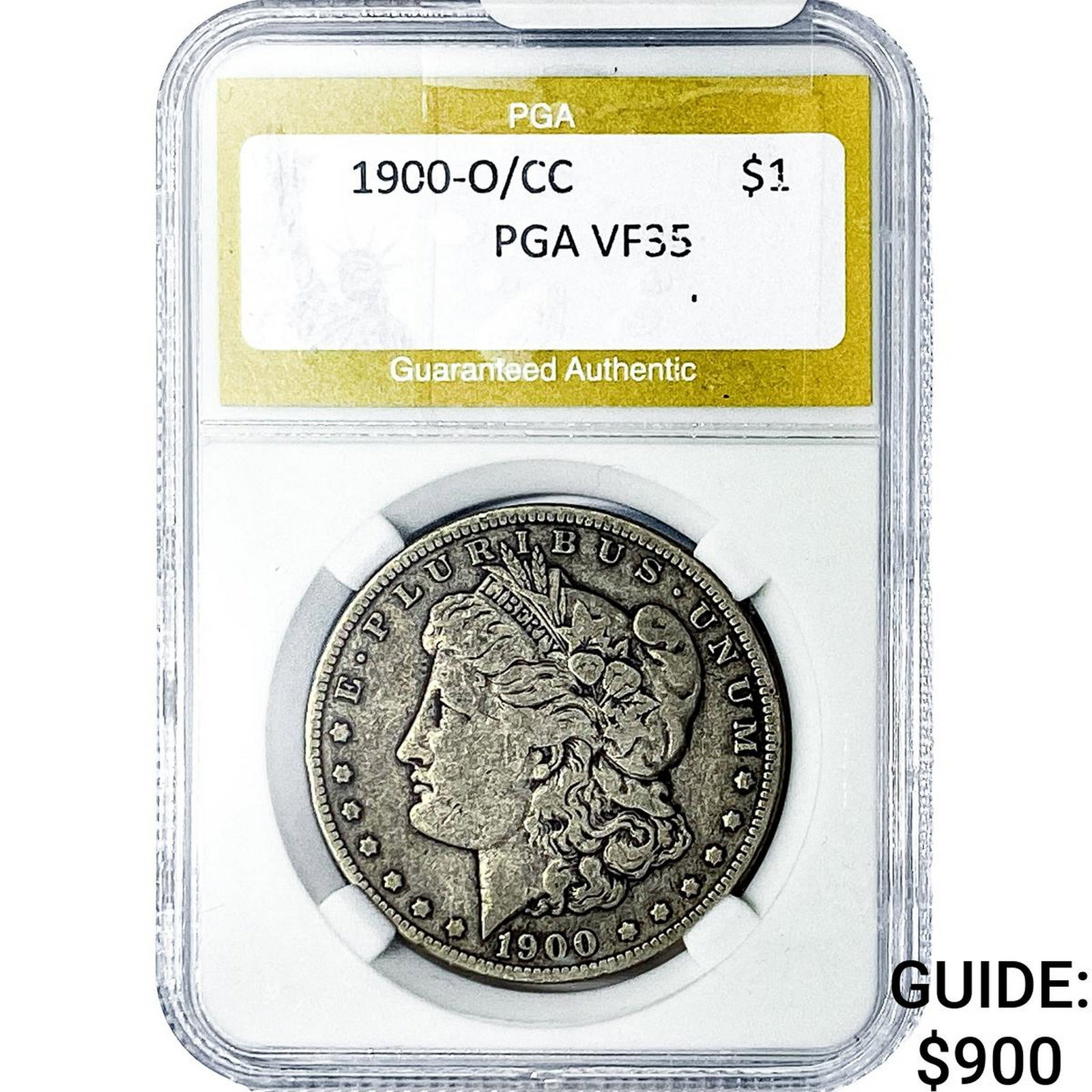 1900-O/CC Morgan Silver Dollar PGA VF35 (1 of 2)