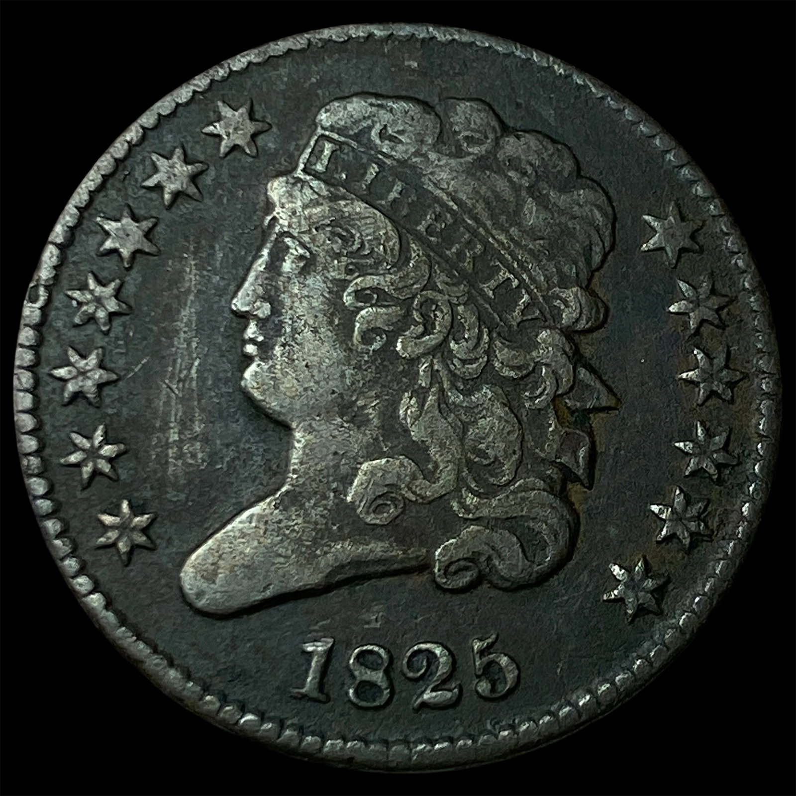 1825 Classic Head Half Cent NEARLY UNCIRCULATED (1 of 2)