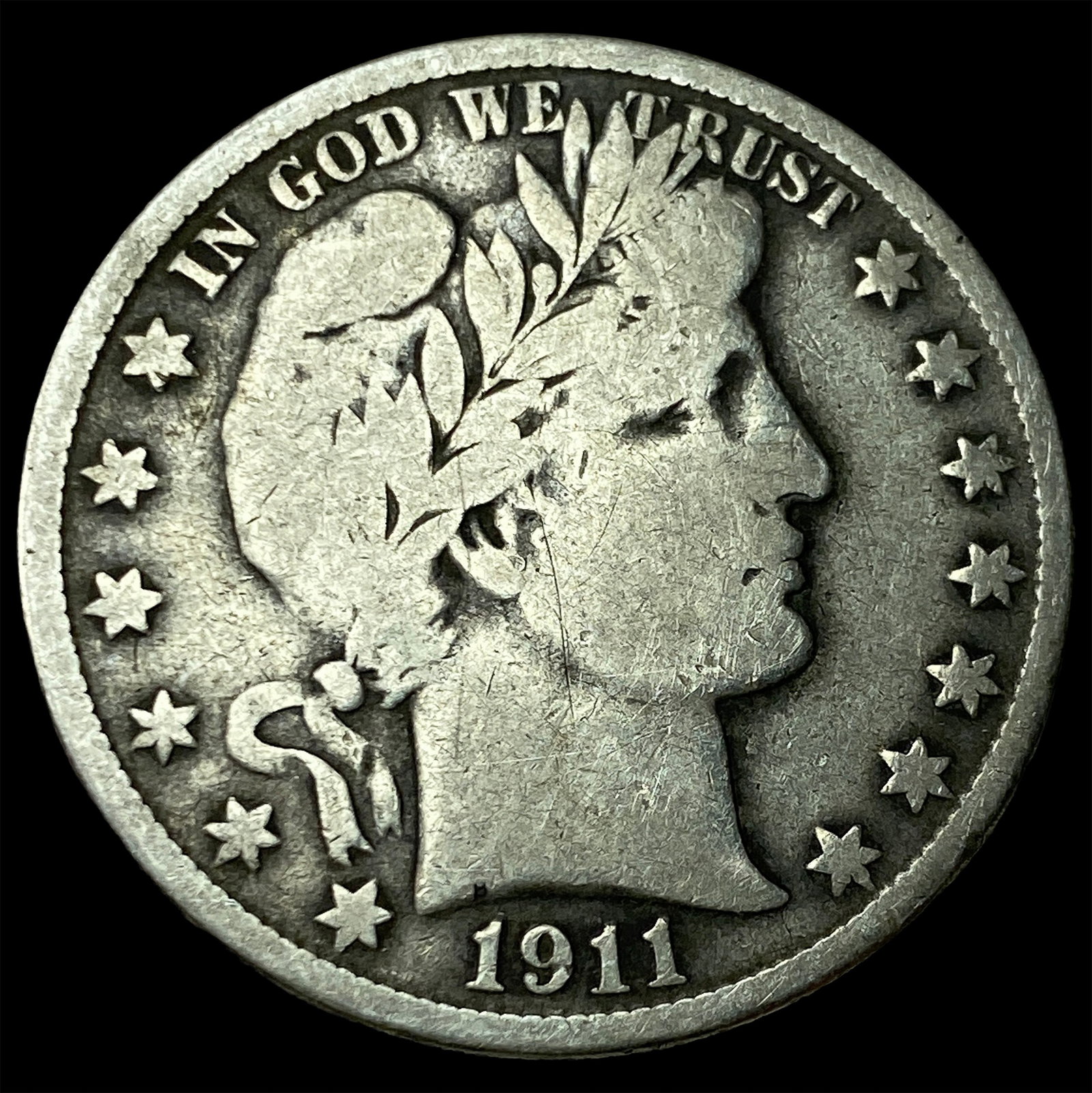 1911-S Silver Barber Half Dollar LIGHTLY CIRCULATED (1 of 2)