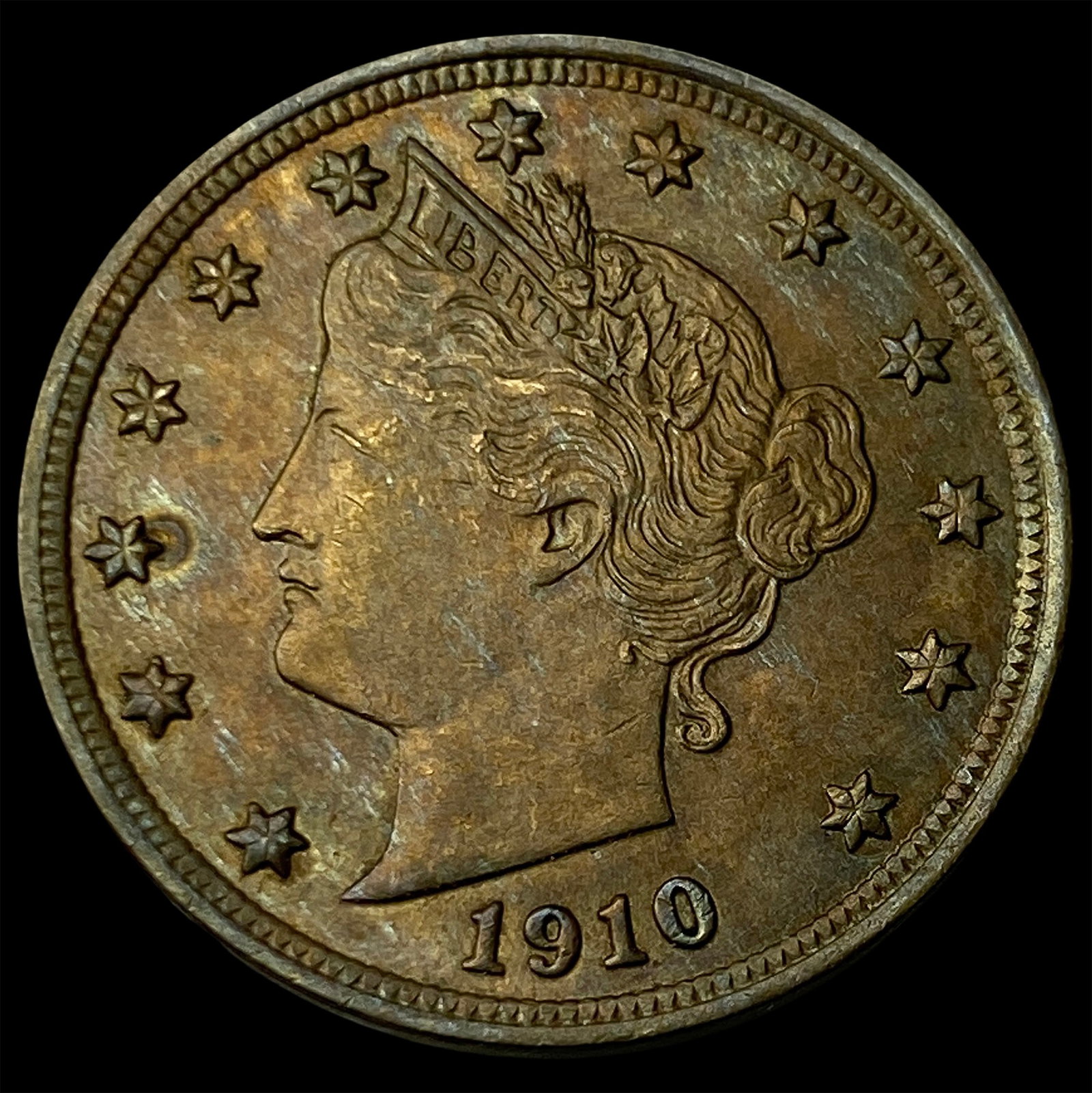 1910 Liberty Head Nickel CLOSELY UNCIRCULATED: 1910 Liberty Head Nickel CLOSELY UNCIRCULATED