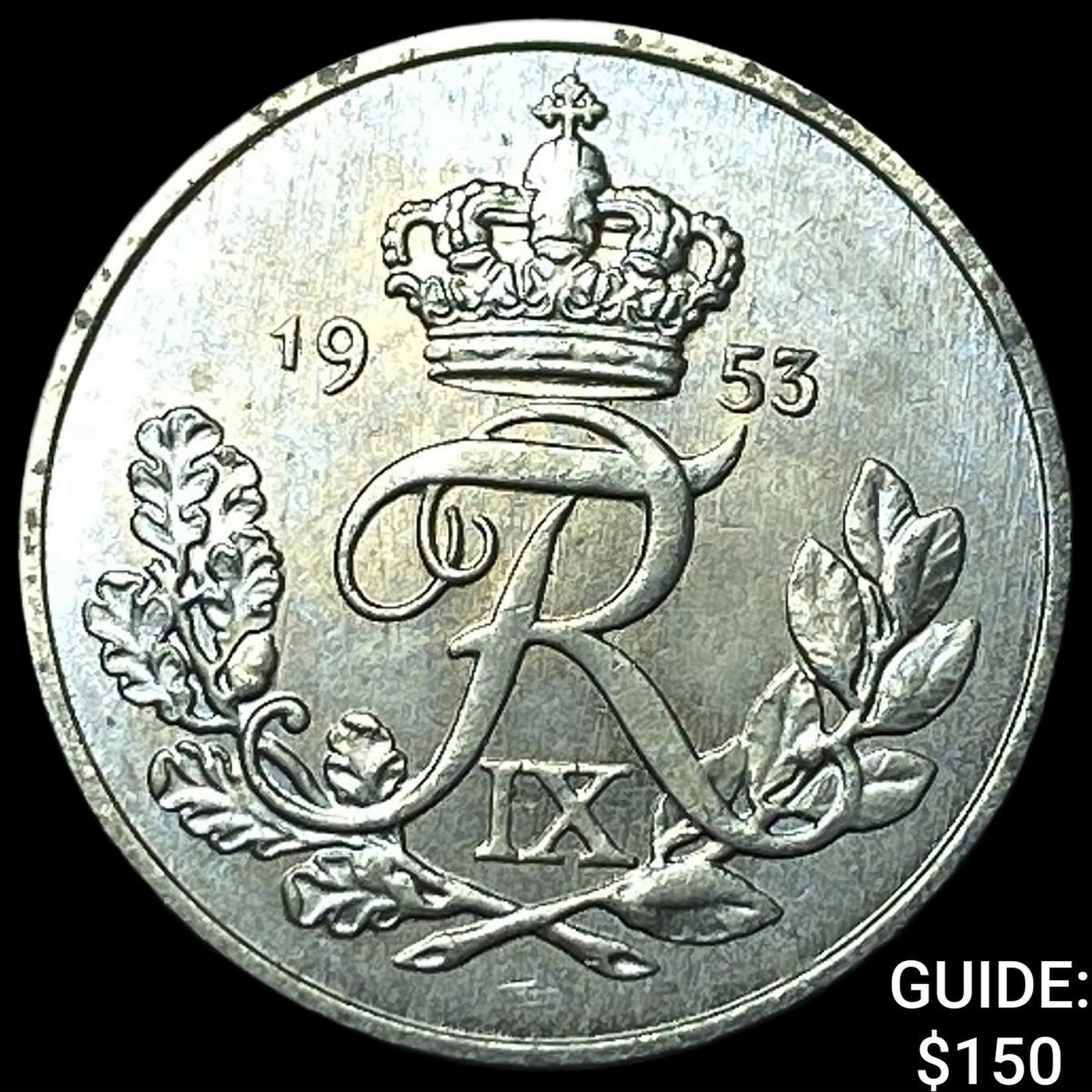 1953 Denmark 10 Ore - Friedich IX: 1953 Denmark 10 Ore - Friedich IX