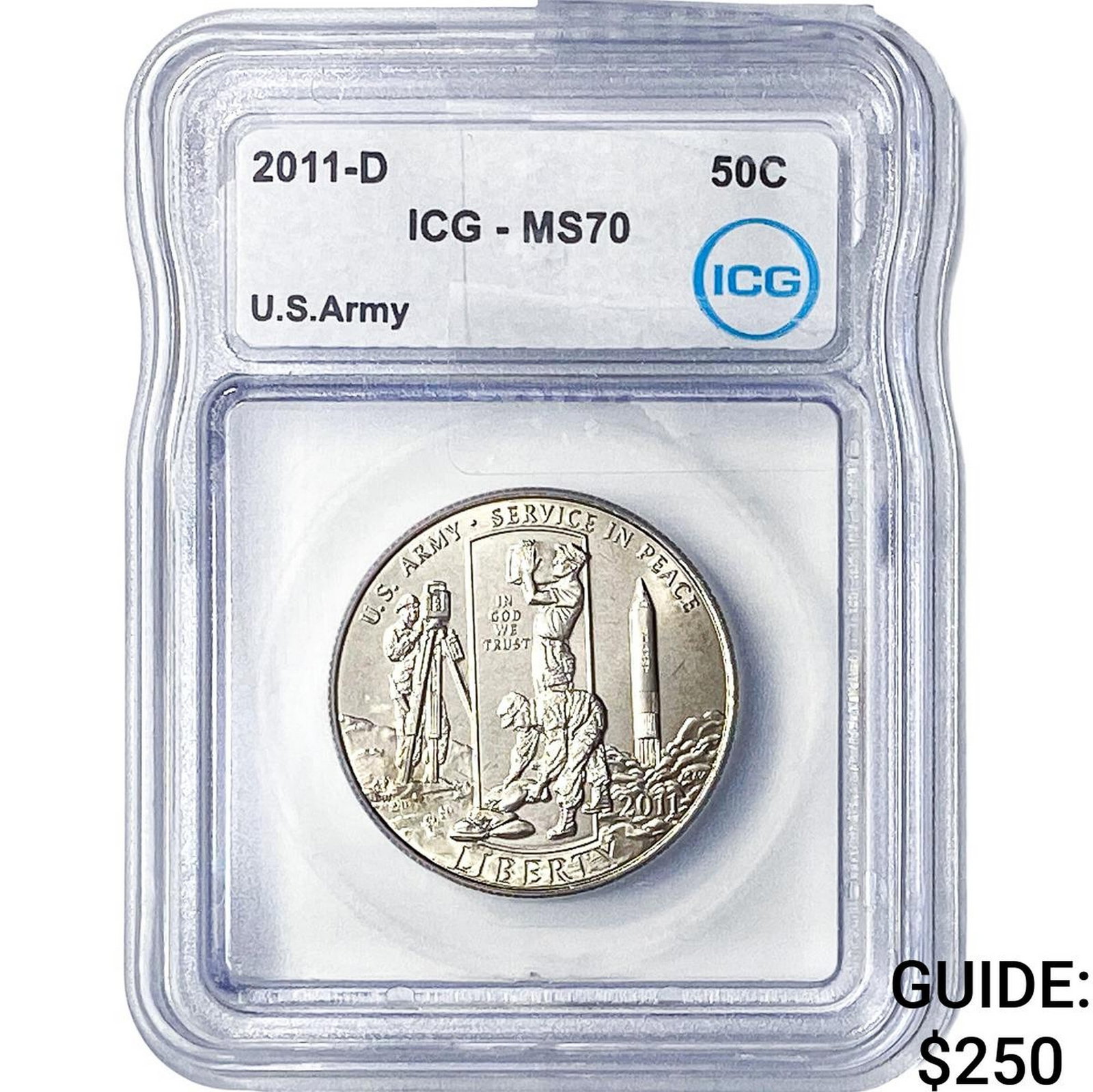 2011-D ICG MS70 US ARMY 50C (1 of 2)