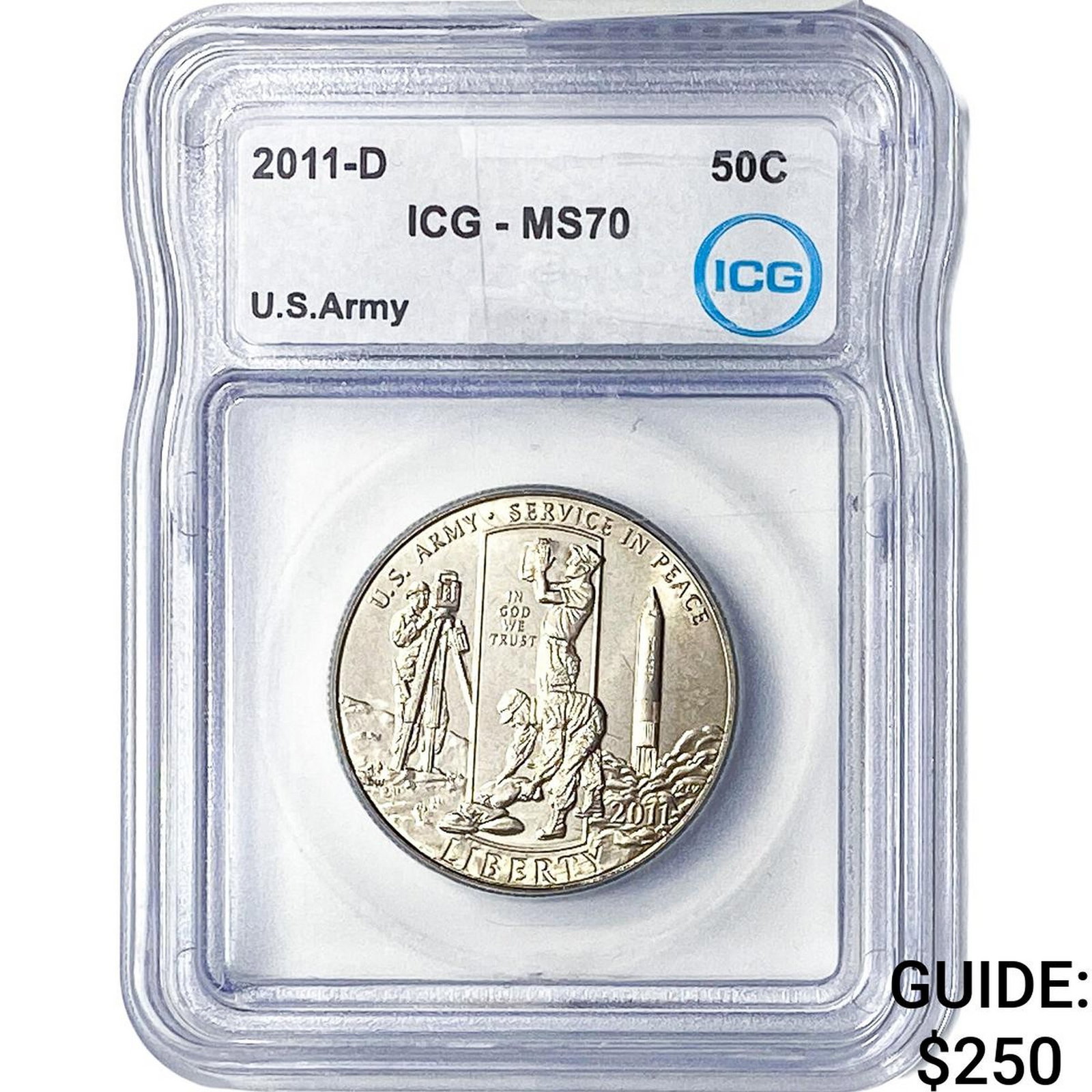 2011-D ICG MS70 US ARMY 50C (1 of 2)