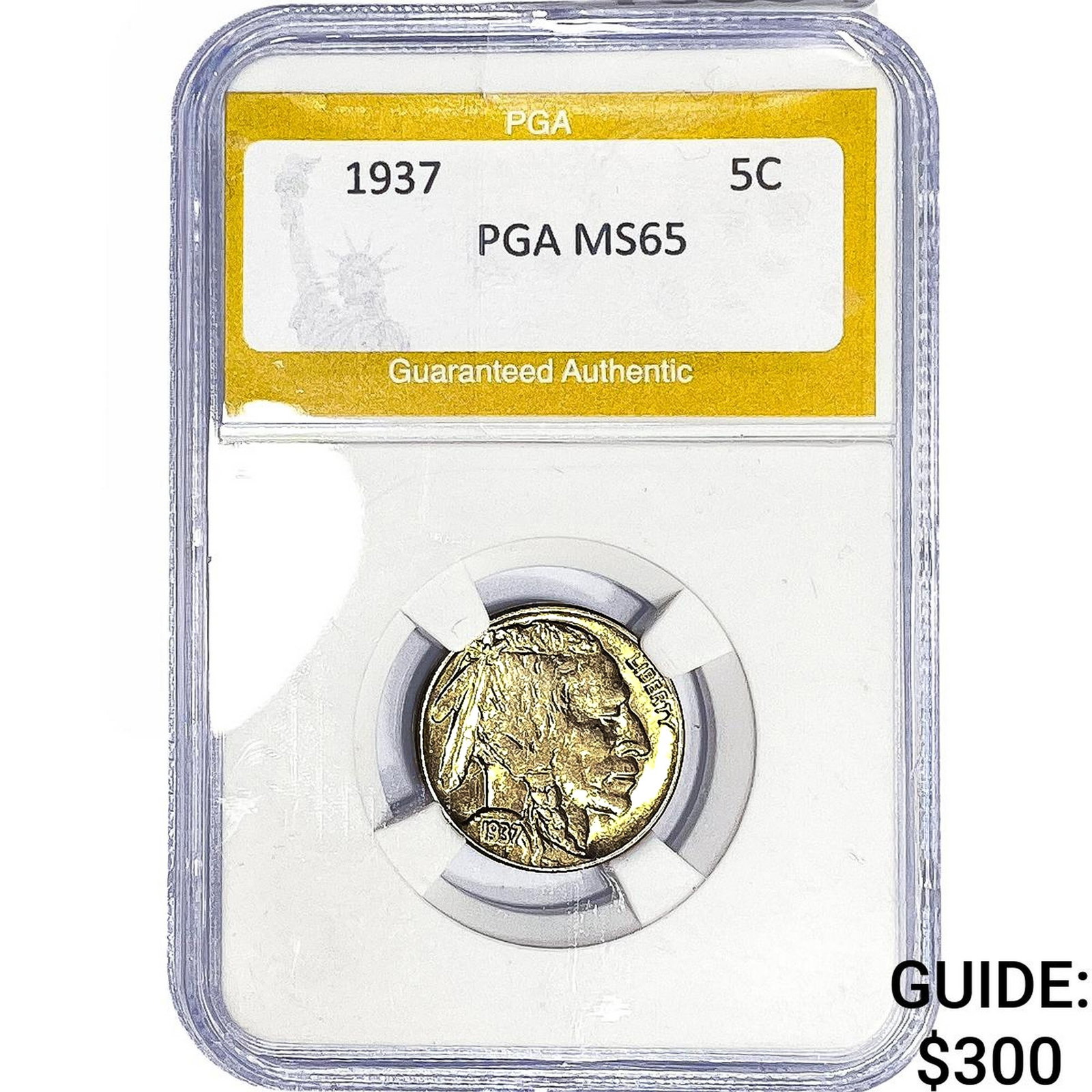 1937 Buffalo Nickel PGA MS65: 1937 Buffalo Nickel PGA MS65