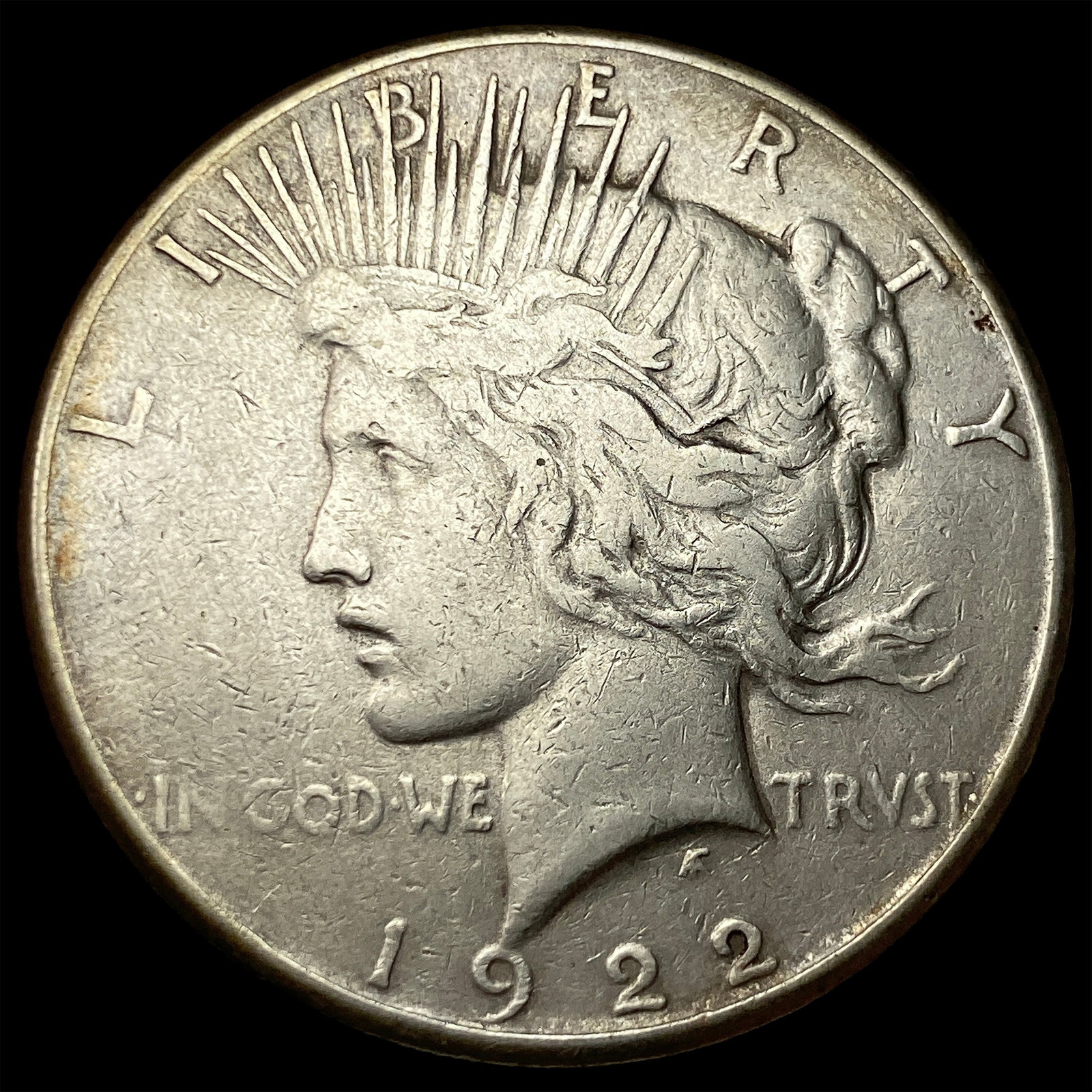 1922-S Silver Peace Dollar NEARLY UNCIRCULATED: 1922-S Silver Peace Dollar NEARLY UNCIRCULATED