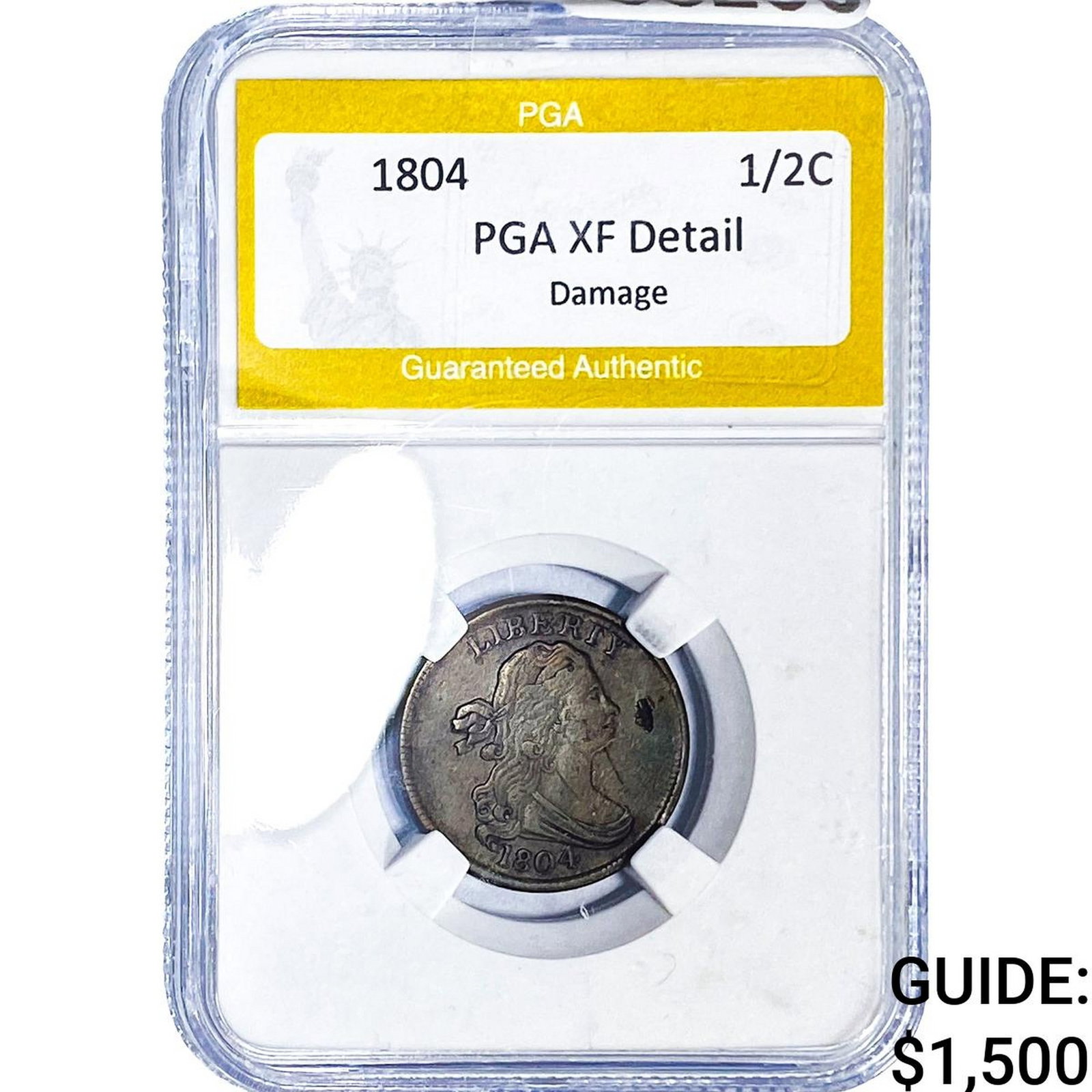 1804 Draped Bust Half Cent PGA XF Detail Damage (1 of 2)