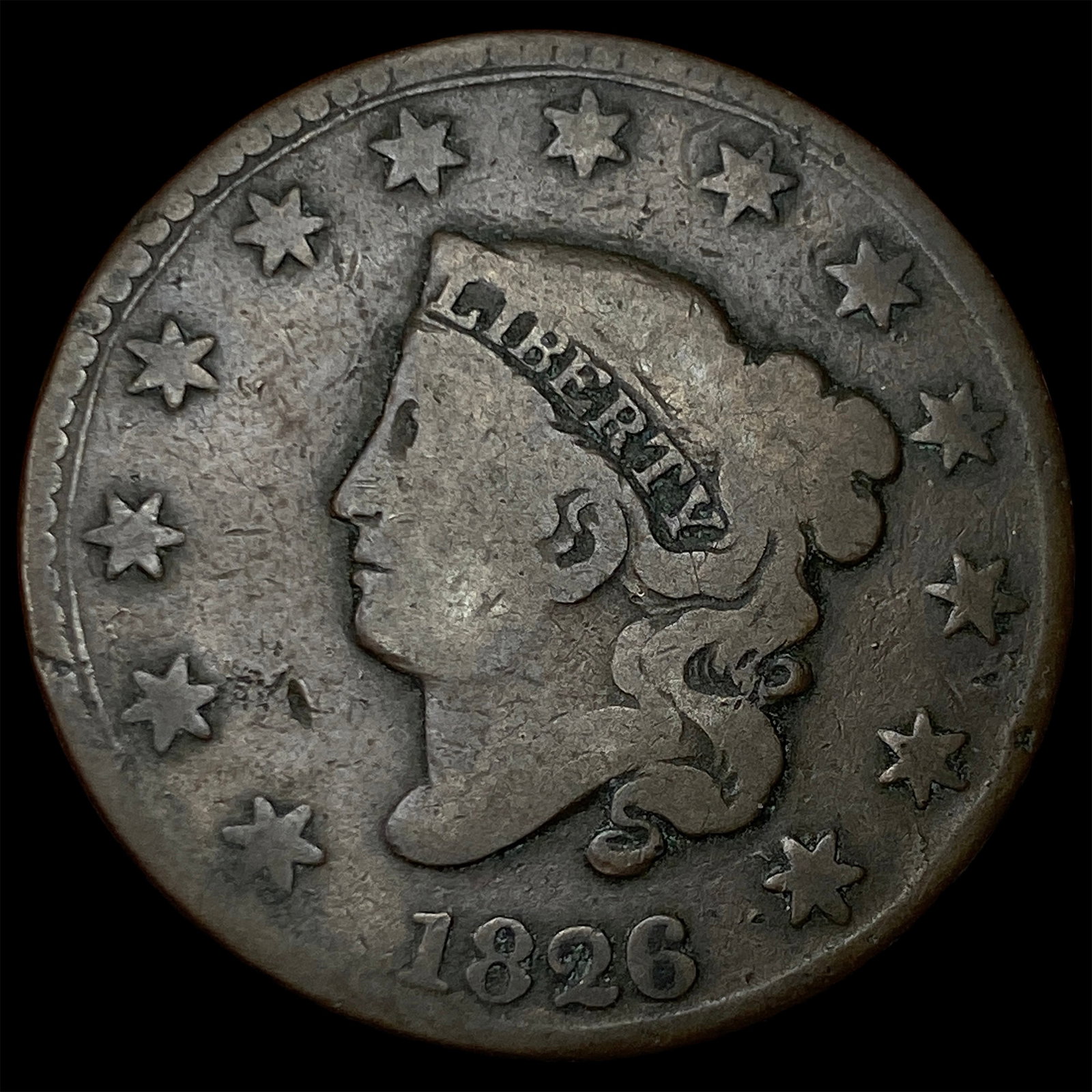 1826 Coronet Head Large Cent NICELY CIRCULATED (1 of 2)