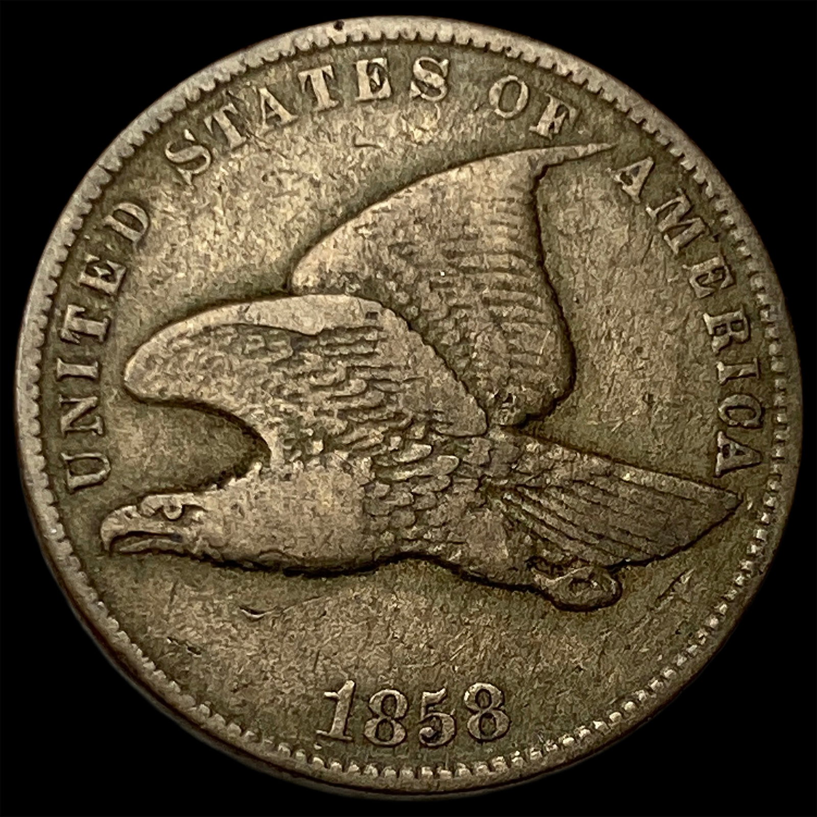 1858 Copper-Nickel Flying Eagle Cent CLOSELY UNCIRCULATED (1 of 2)