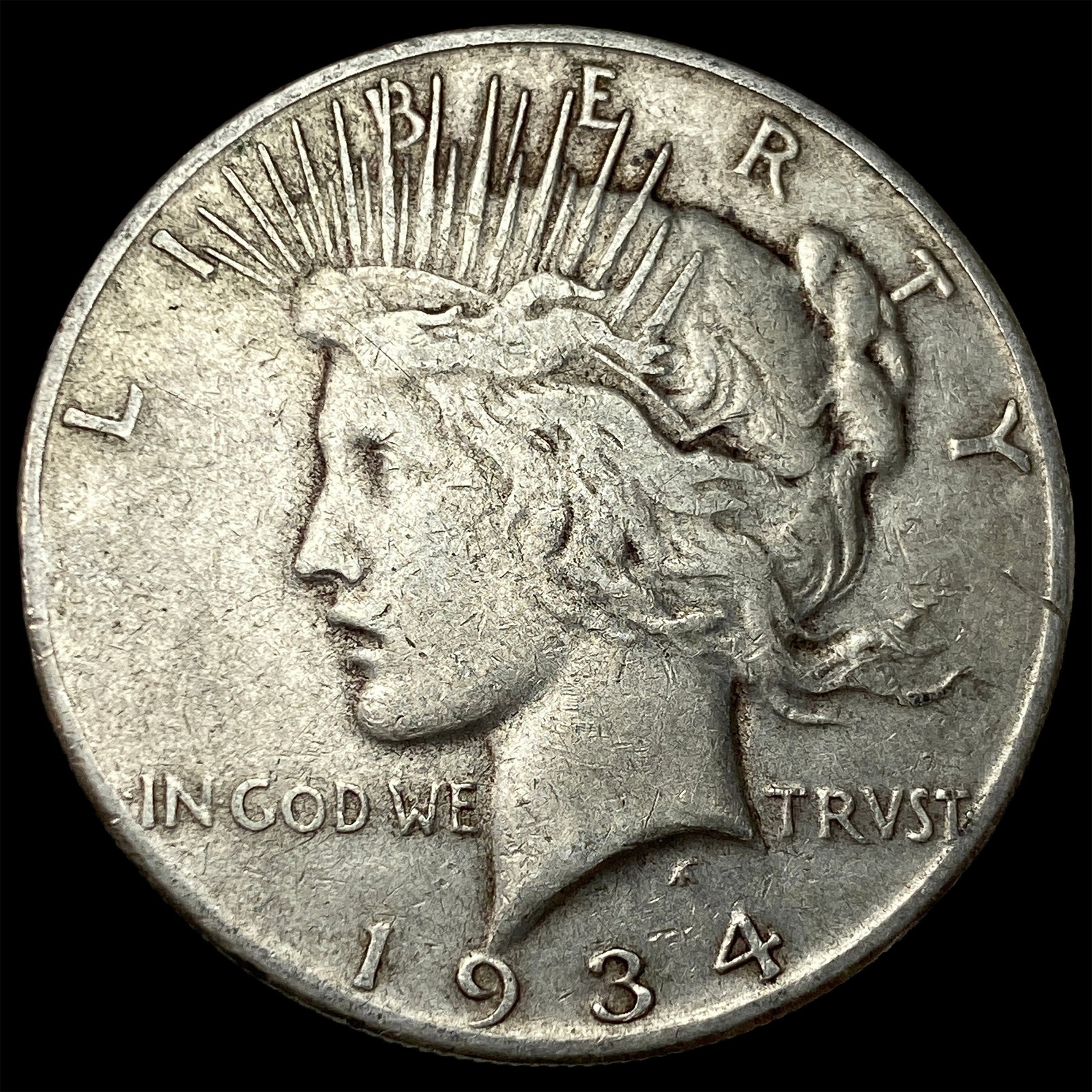 1934-S Silver Peace Dollar LIGHTLY CIRCULATED: 1934-S Silver Peace Dollar LIGHTLY CIRCULATED