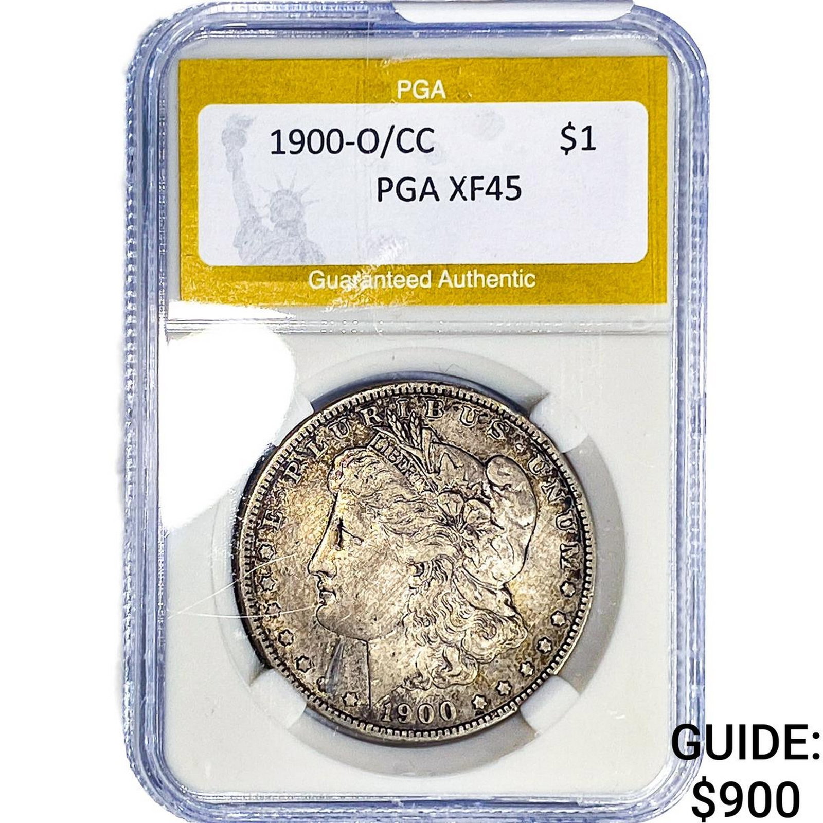 1900-O/CC Morgan Silver Dollar PGA XF45 (1 of 2)