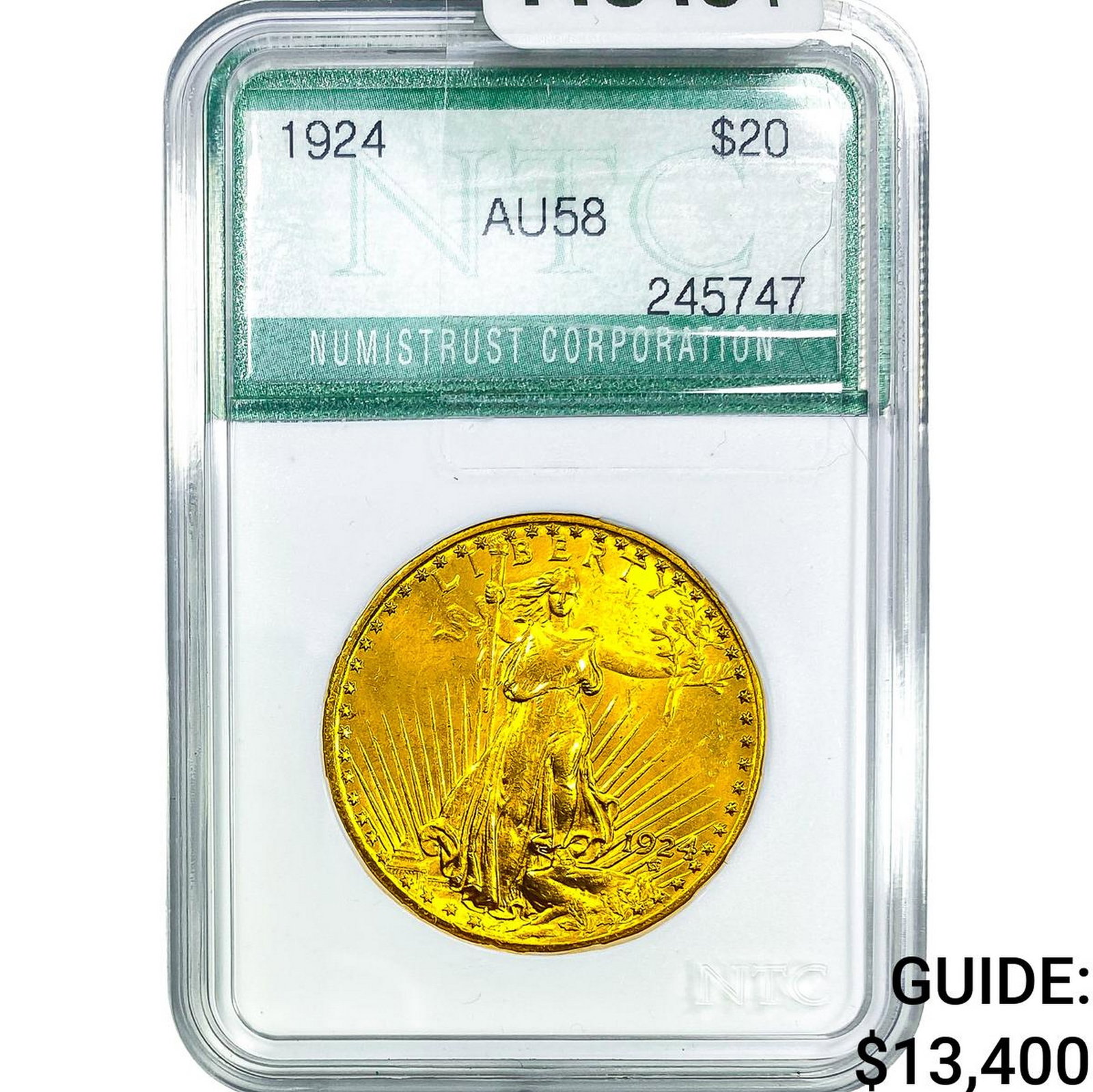 1924 $20 Gold Double Eagle NTC AU58: 1924 $20 Gold Double Eagle NTC AU58