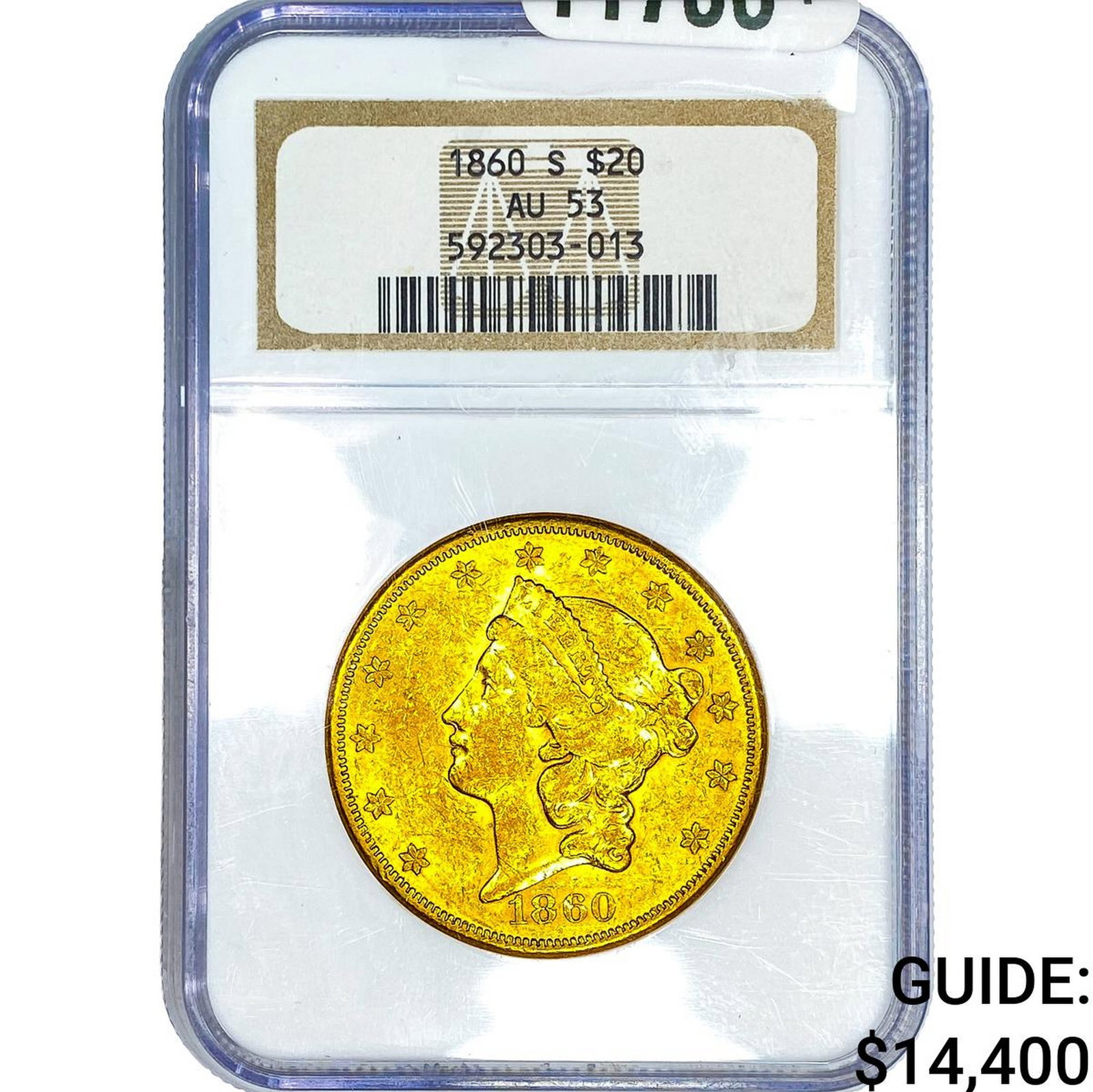 1860-S $20 Gold Double Eagle NGC AU53 (1 of 4)